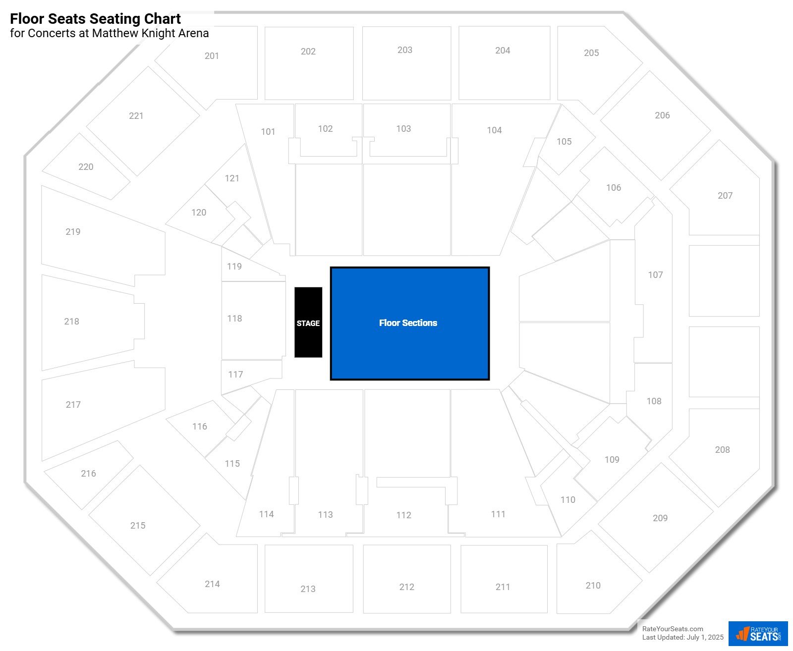 click to enlarge Concert Floor Seats Seating Chart at Matthew Knight Arena