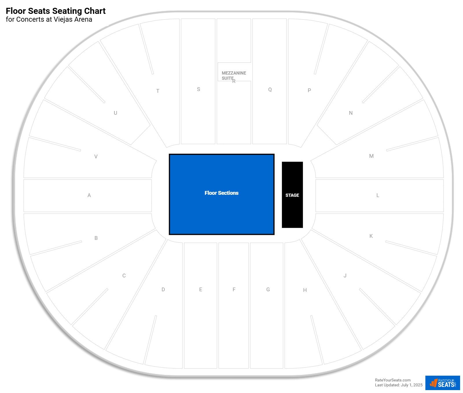 click to enlarge Concert Floor Seats Seating Chart at Viejas Arena