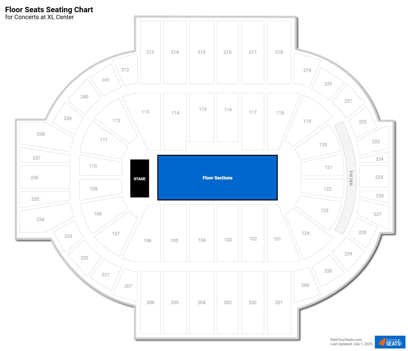 click to enlarge Concert Floor Seats Seating Chart at PeoplesBank Arena