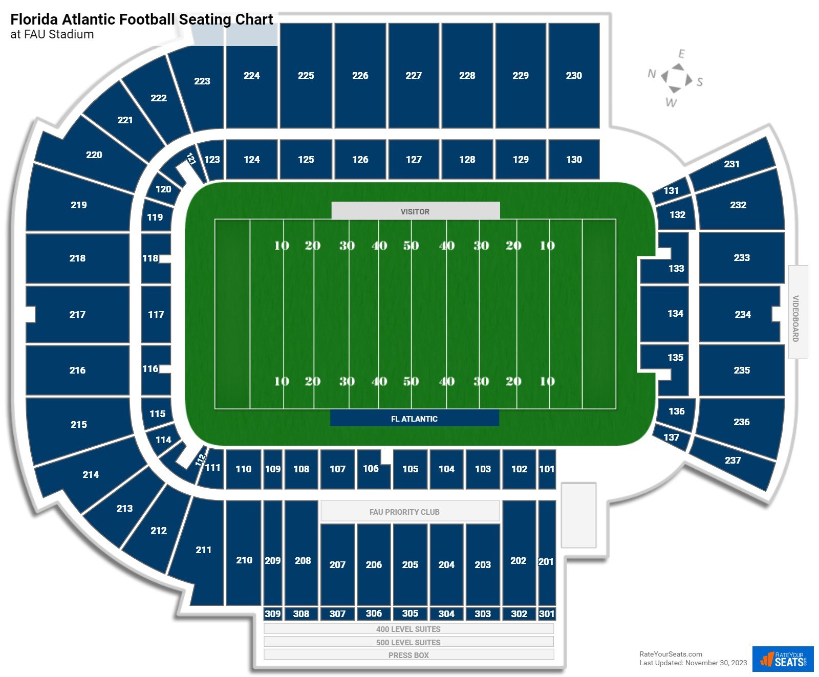 fau football stadium seating chart