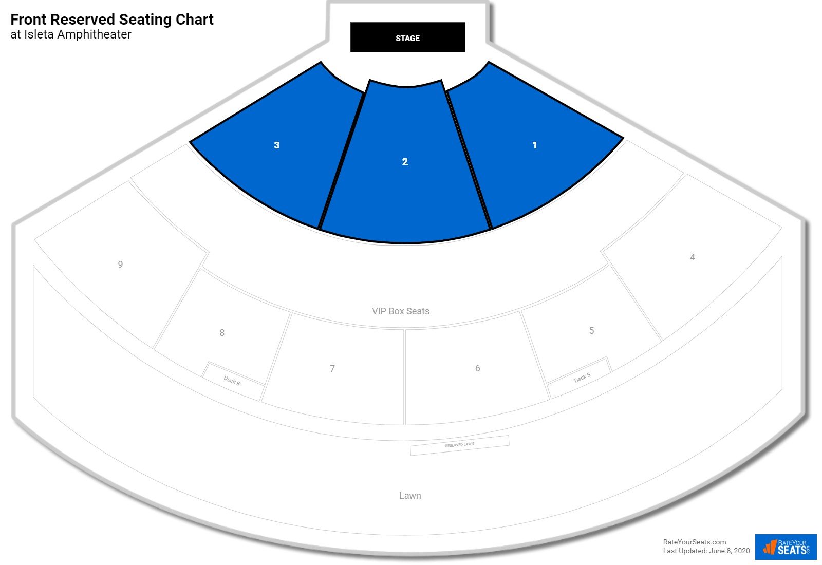 Isleta Amphitheater Detailed Seating Chart | Two Birds Home