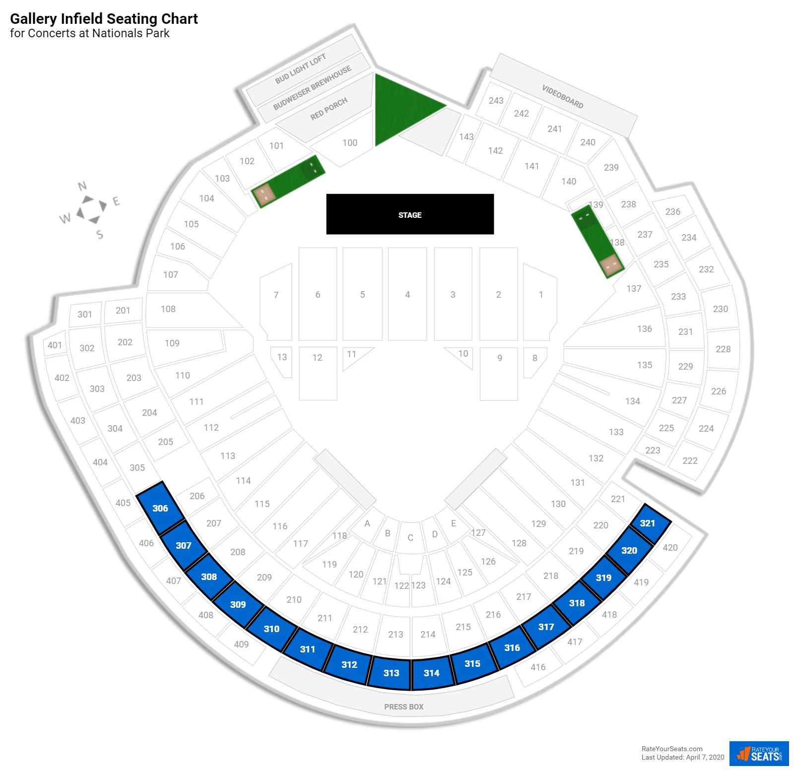 Nationals Park Seating for Concerts