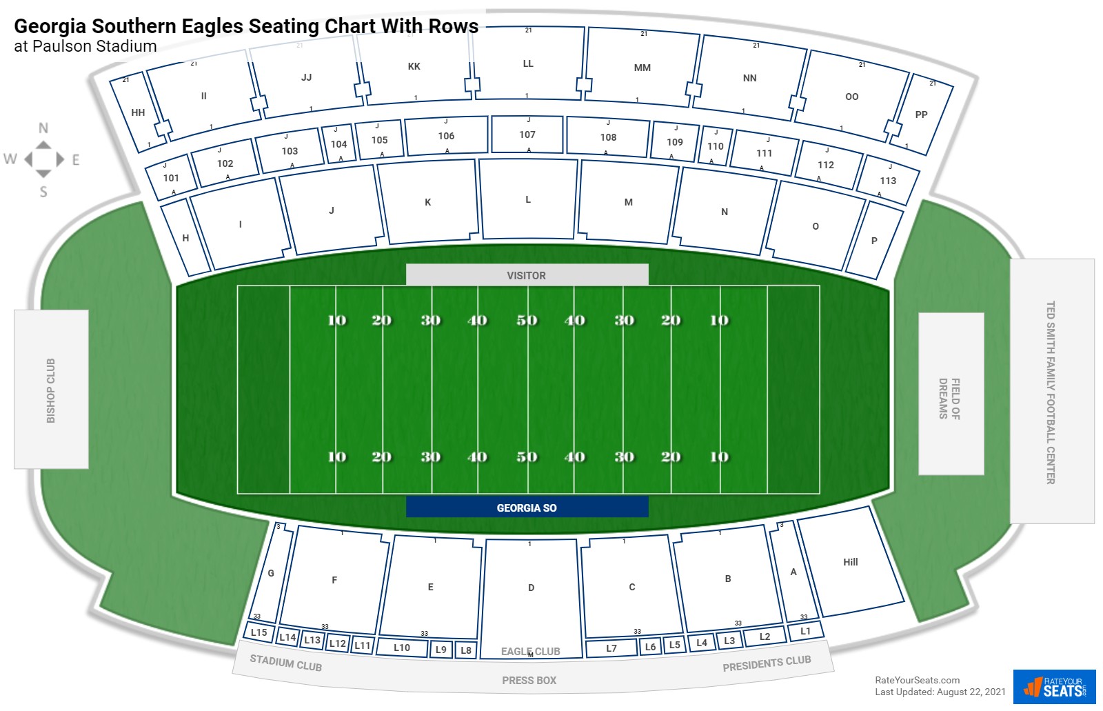 Paulson Stadium Seating for Southern Football