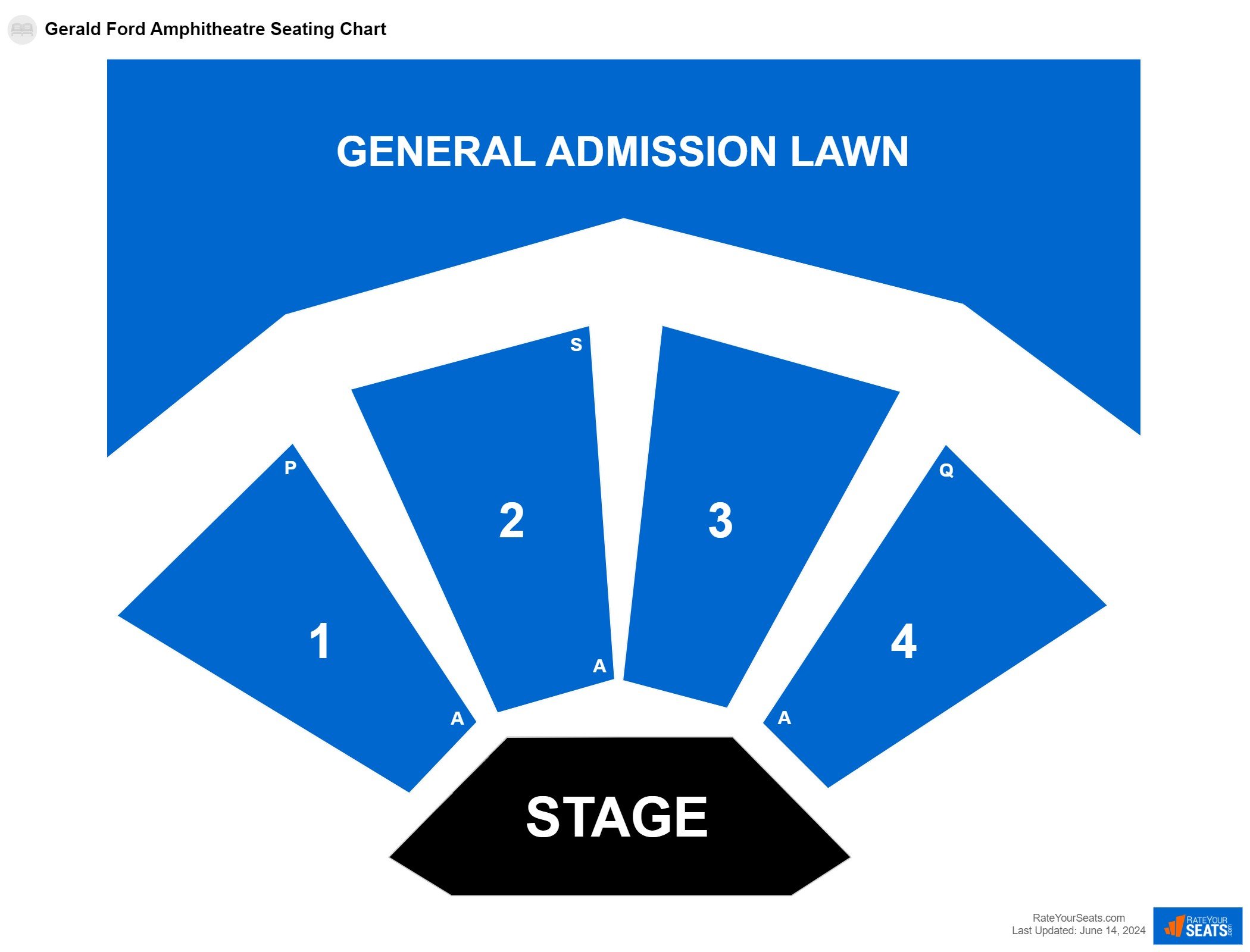 Comedy seating chart at Gerald Ford Amphitheatre