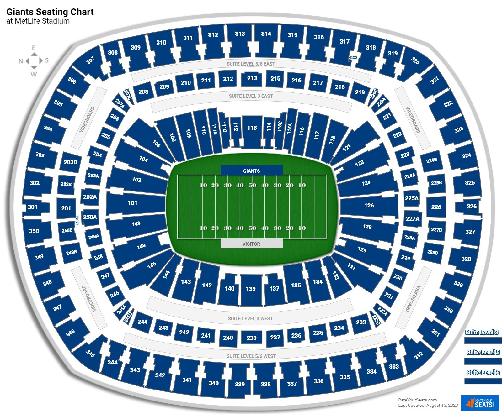 Giants Seating Chart At Metlife Stadium 