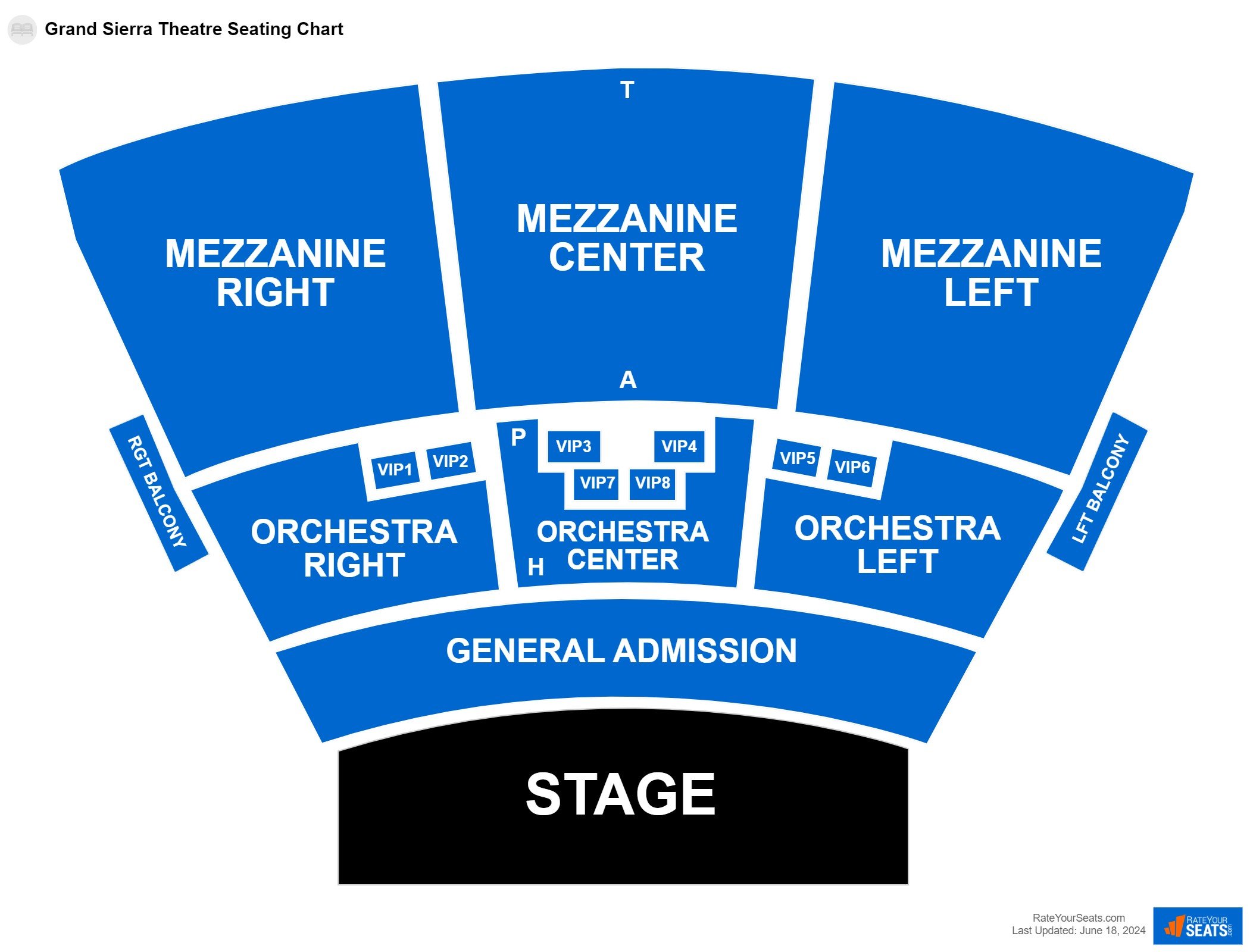 Concert seating chart at Grand Sierra Theatre