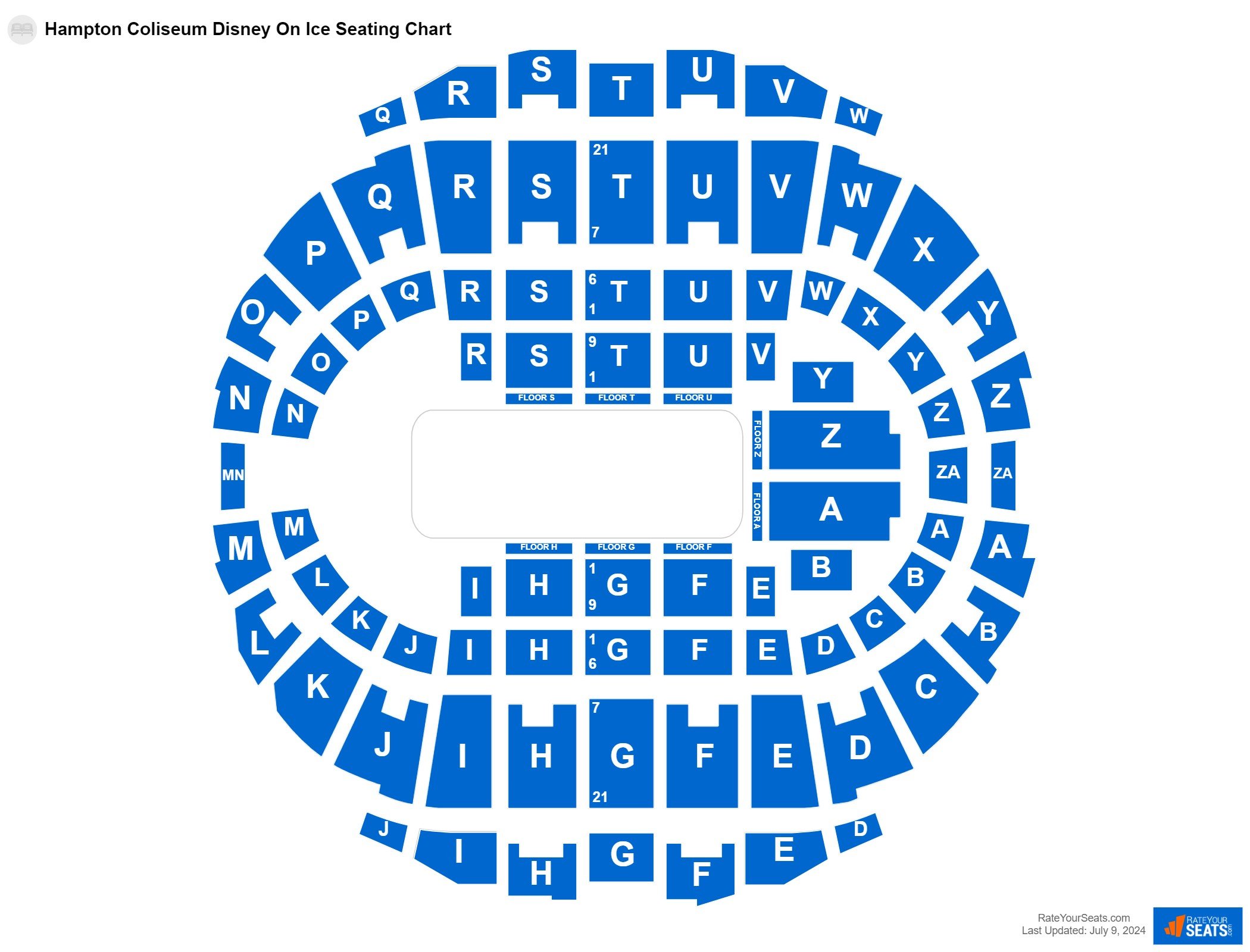 Family seating chart at Hampton Coliseum