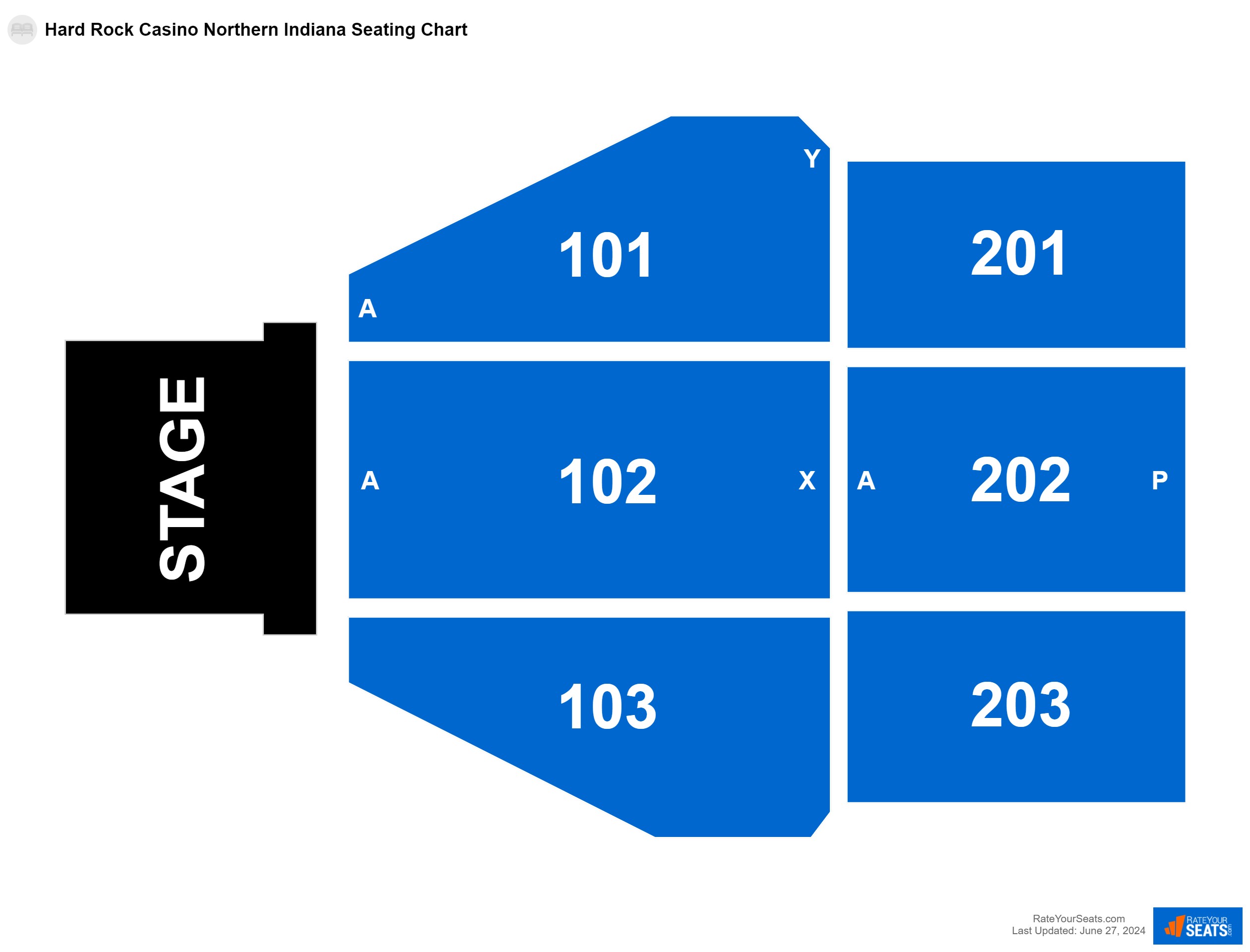 Comedy seating chart at Hard Rock Casino Northern Indiana