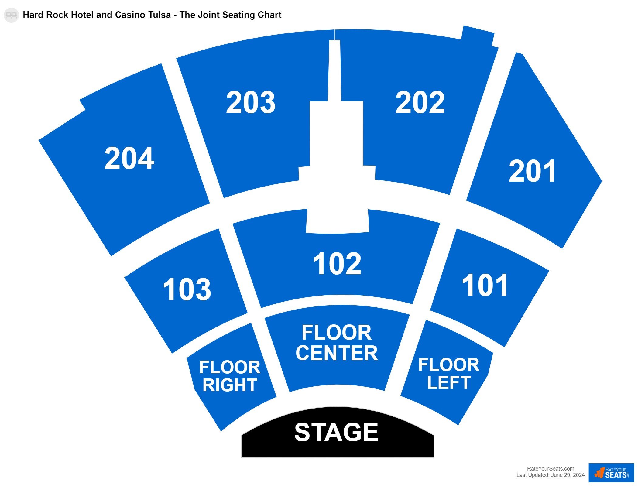 Concert seating chart at Hard Rock Hotel and Casino Tulsa - The Joint