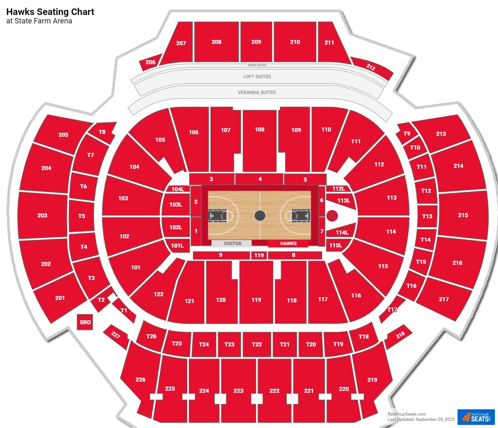 State Farm Arena Seating Chart + Rows, Seat Numbers and Club Seats