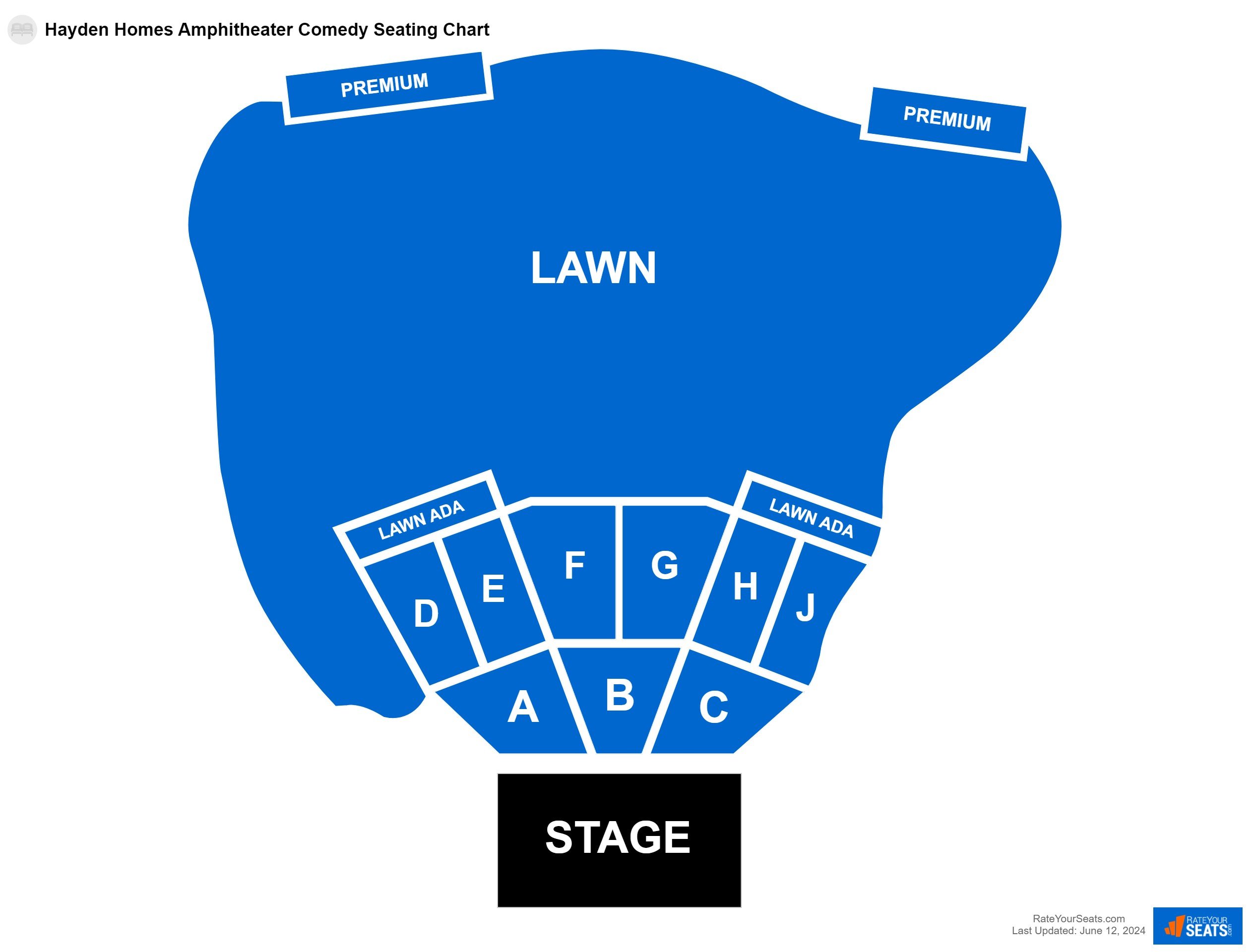 Comedy seating chart at Hayden Homes Amphitheater