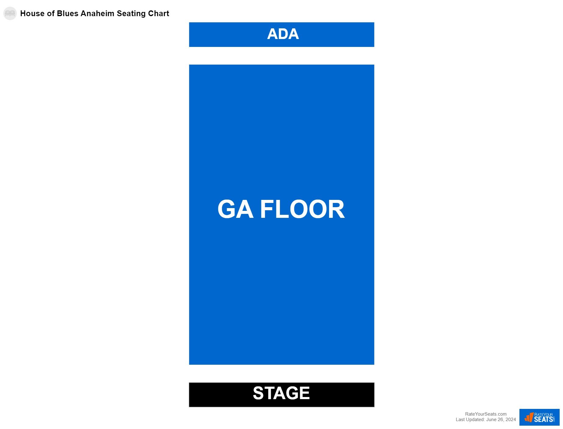 Concert seating chart at House of Blues Anaheim