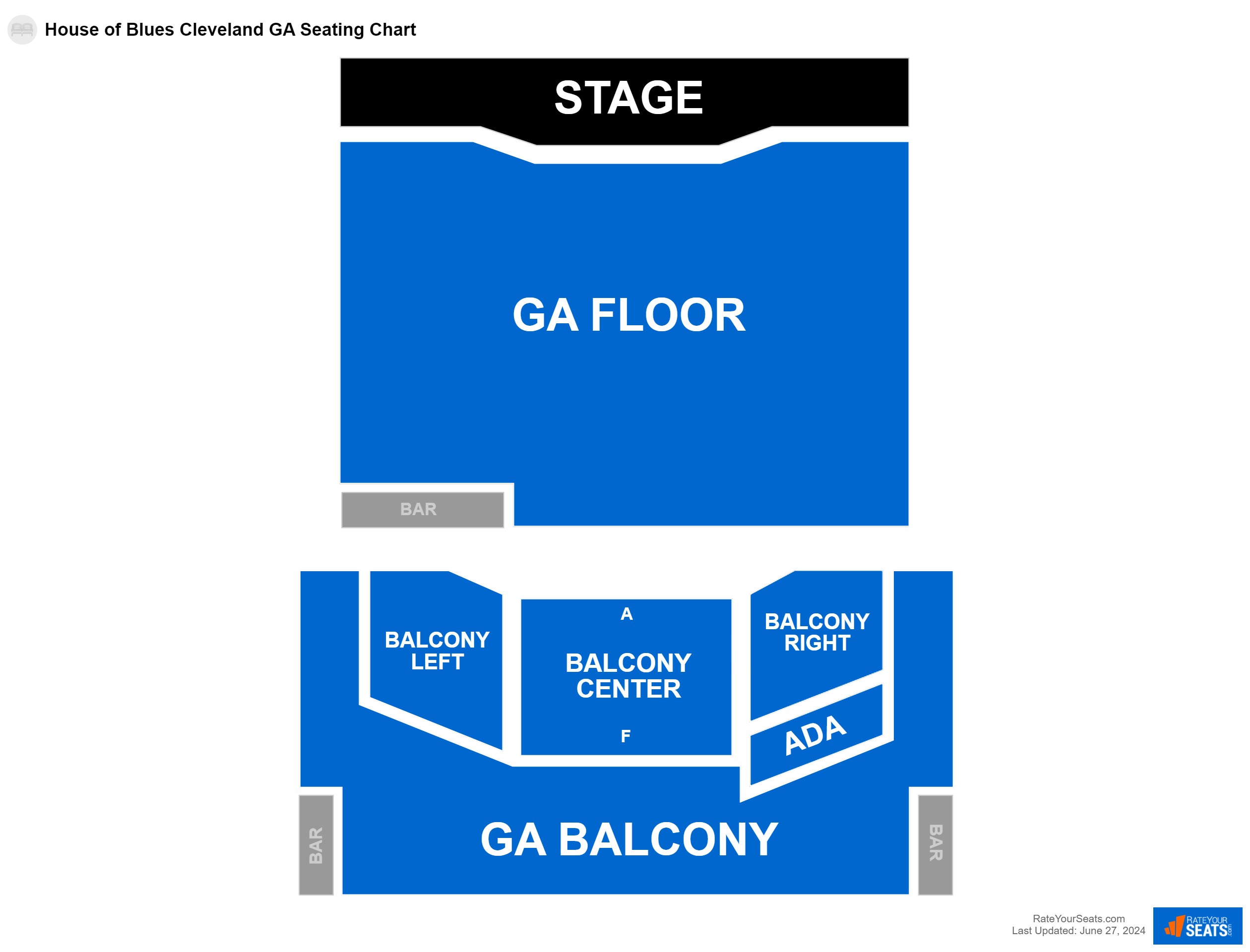 Concert seating chart at House of Blues Cleveland