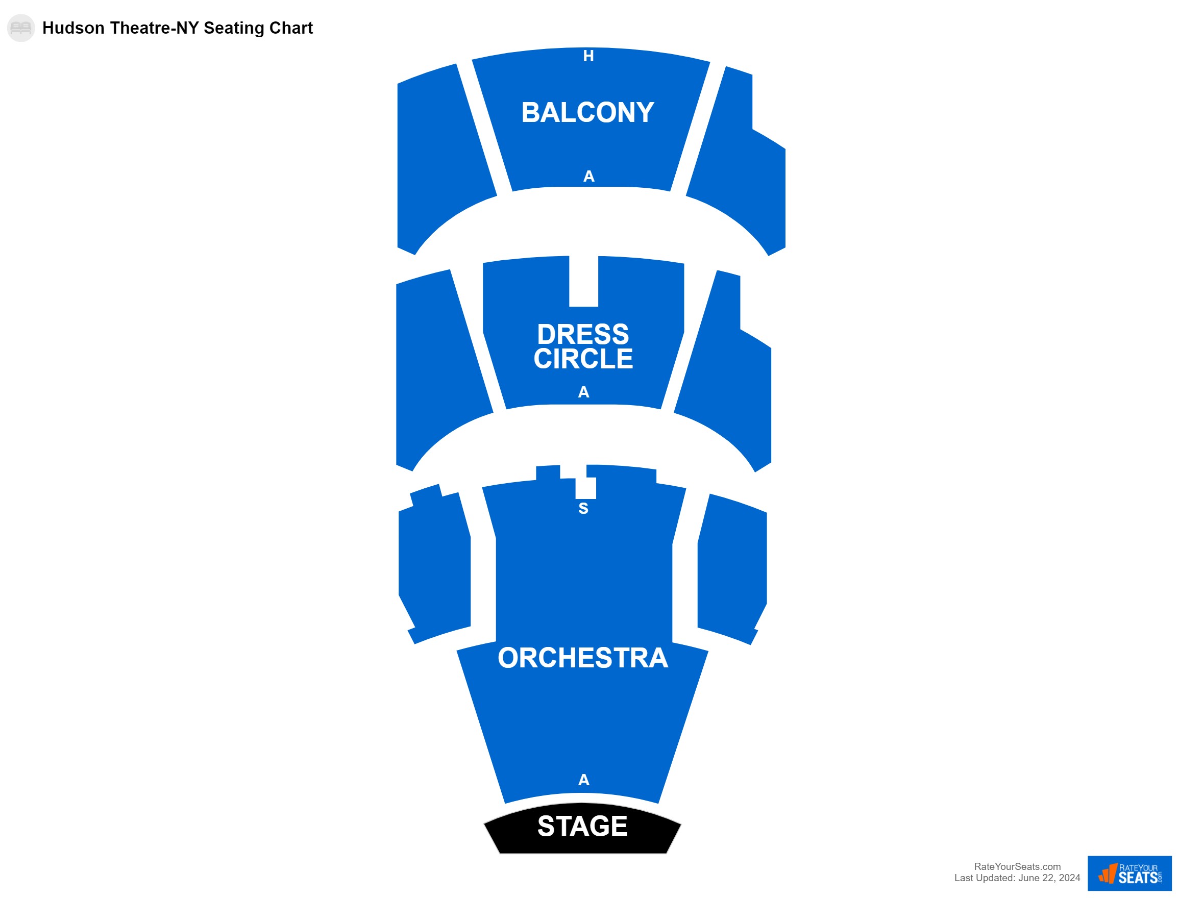 Theater seating chart at Hudson Theatre-NY