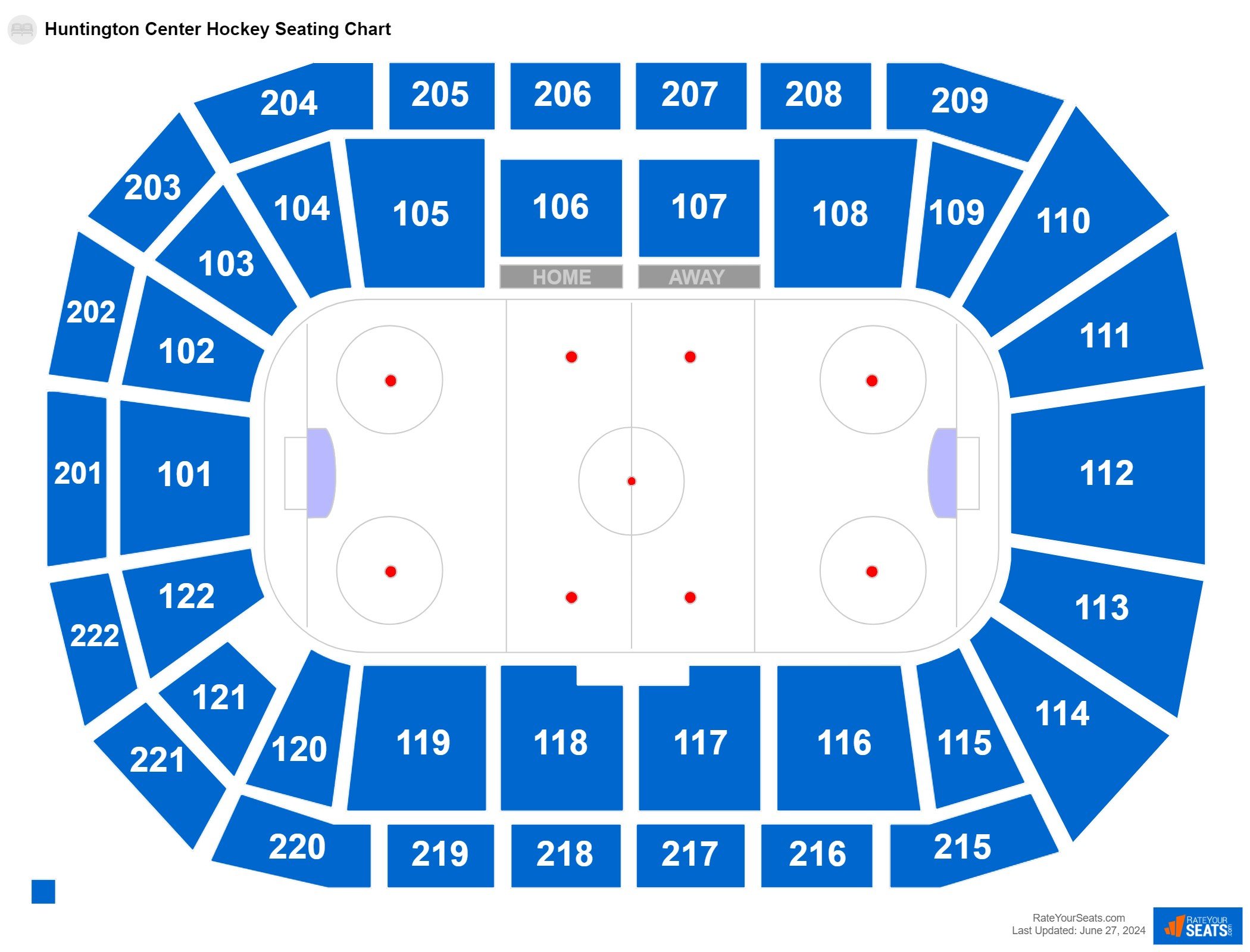 Hockey seating chart at Huntington Center