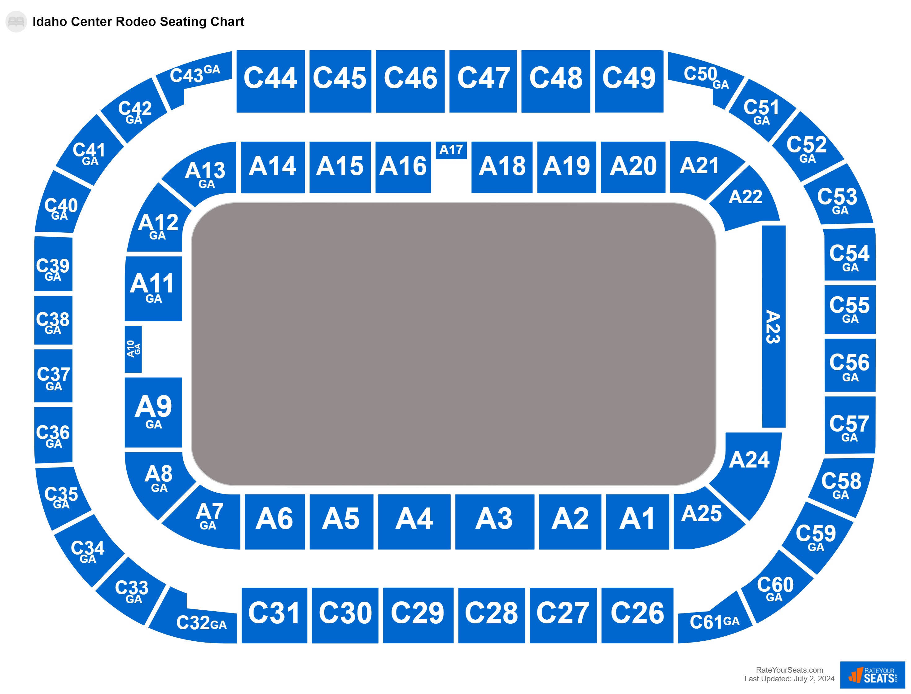 Rodeo seating chart at Ford Idaho Center