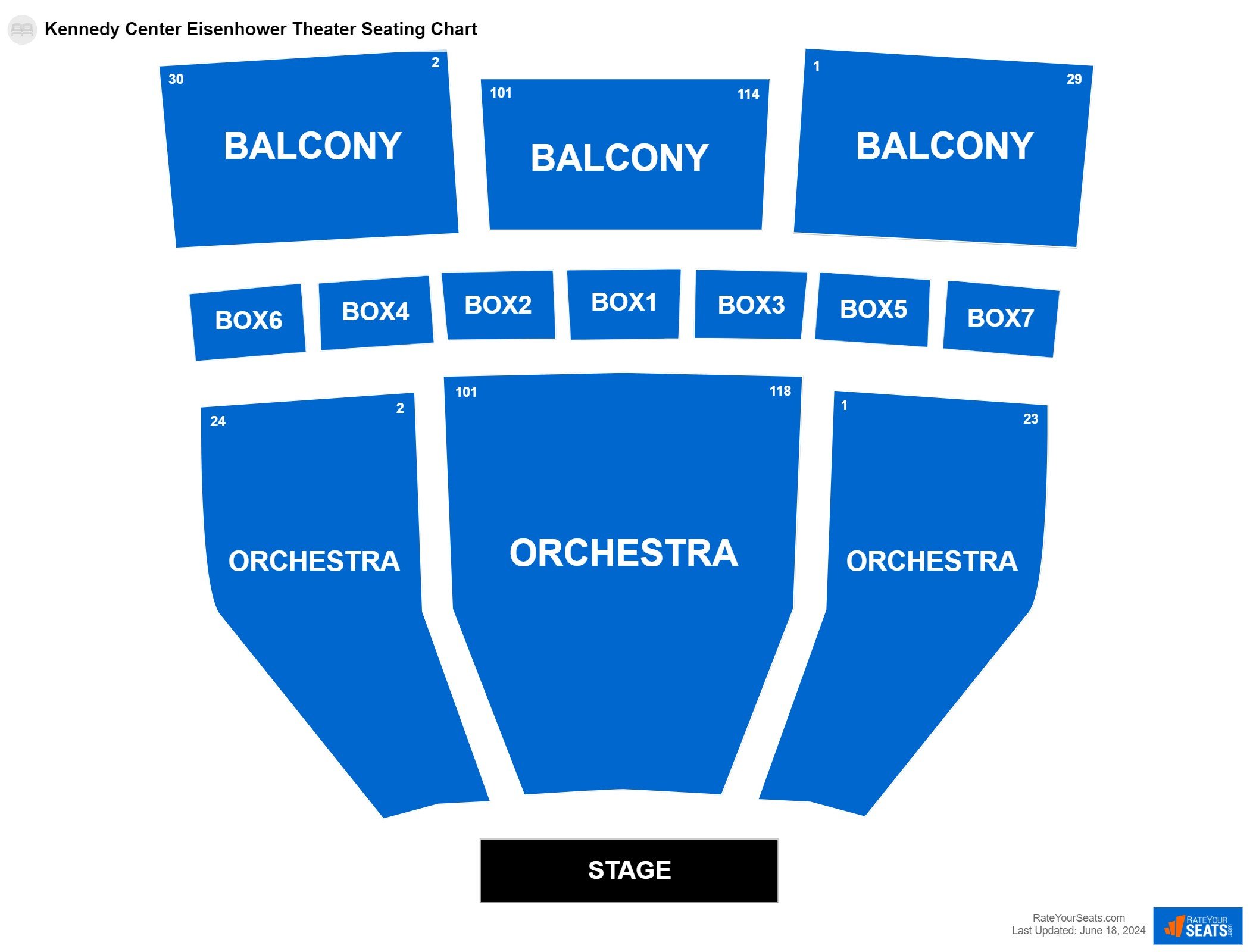 Concert seating chart at Kennedy Center Eisenhower Theater