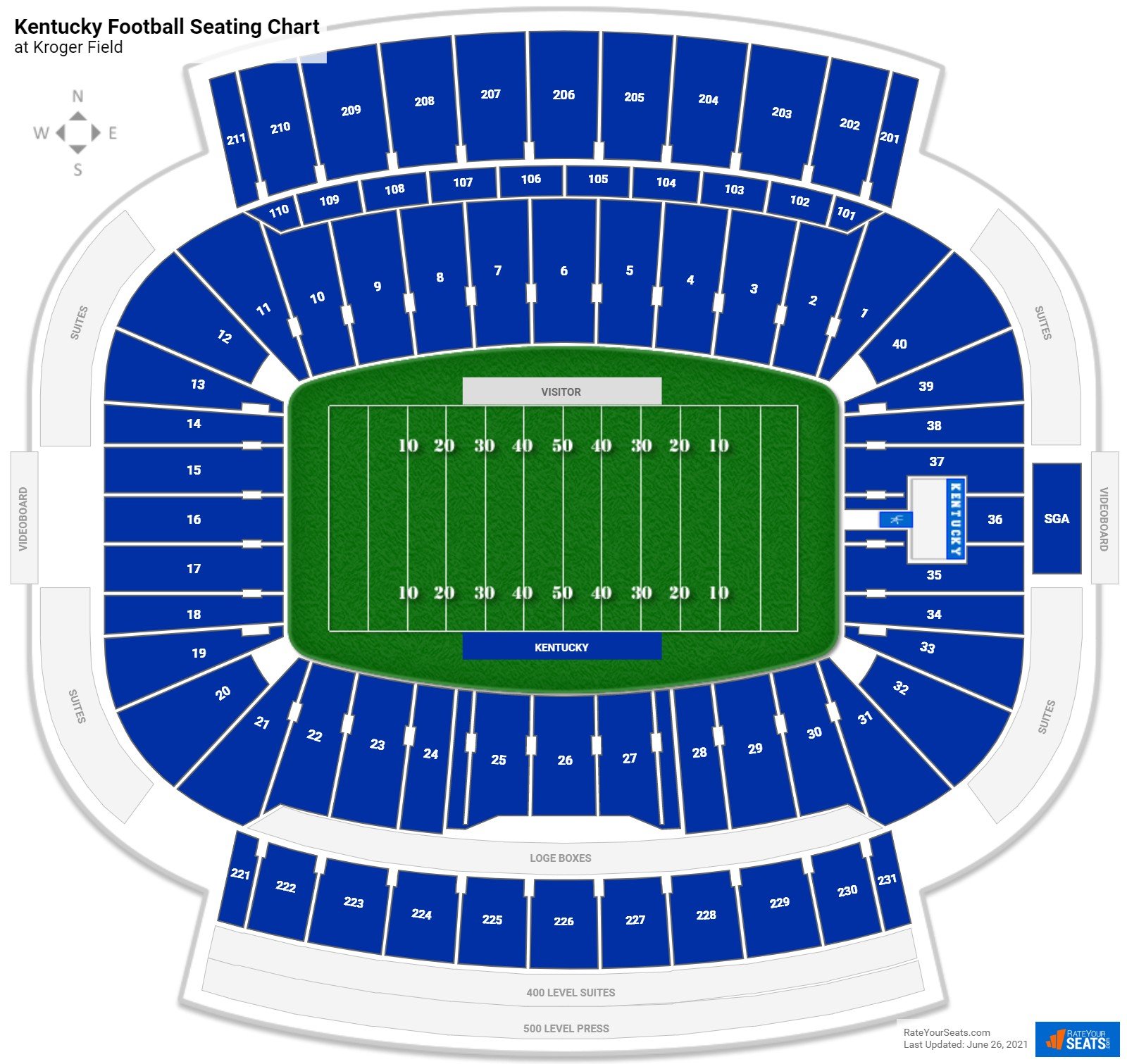 Seat Number Kroger Field Seating Chart