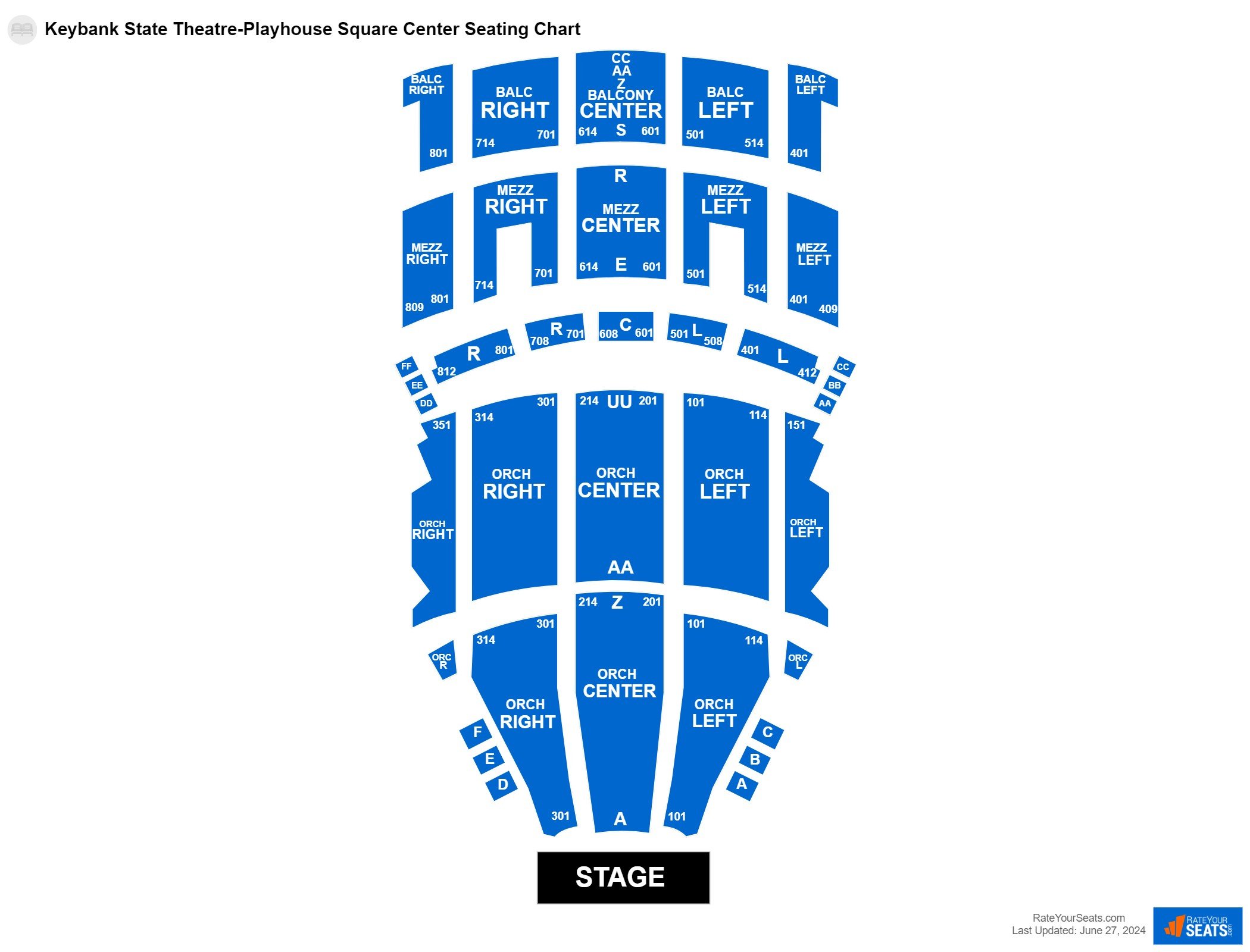 Comedy seating chart at Keybank State Theatre-Playhouse Square Center