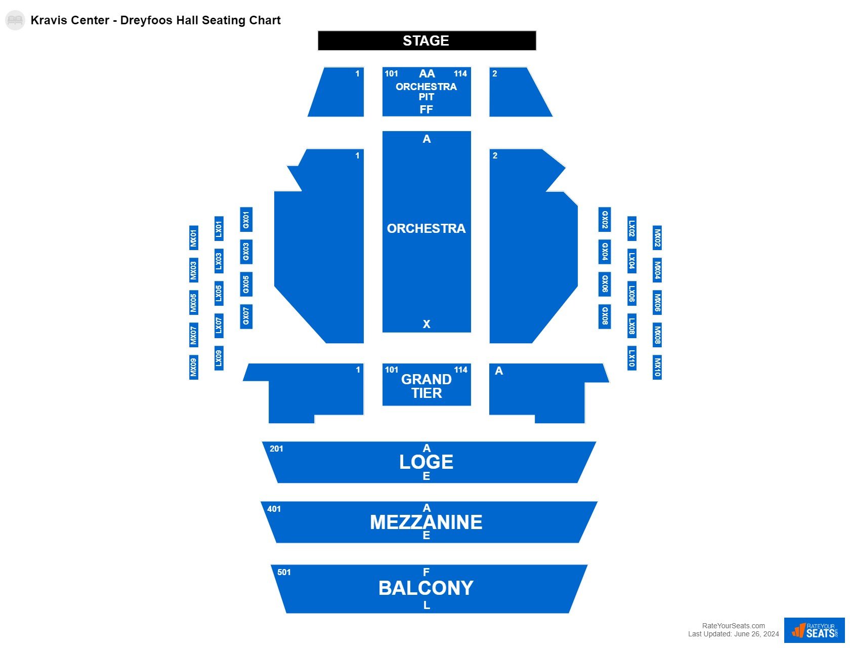 Comedy seating chart at Kravis Center - Dreyfoos Hall