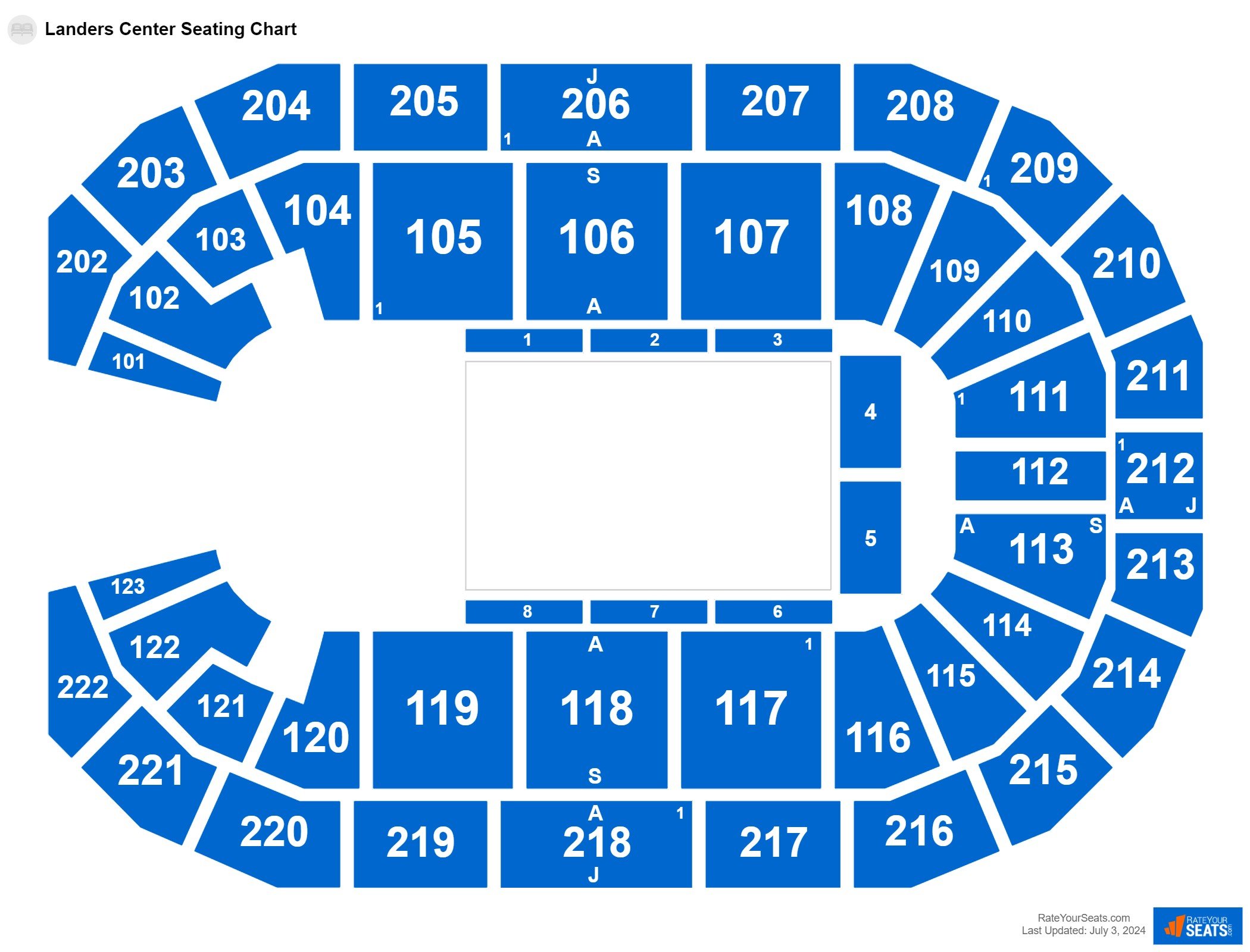 Family seating chart at Landers Center