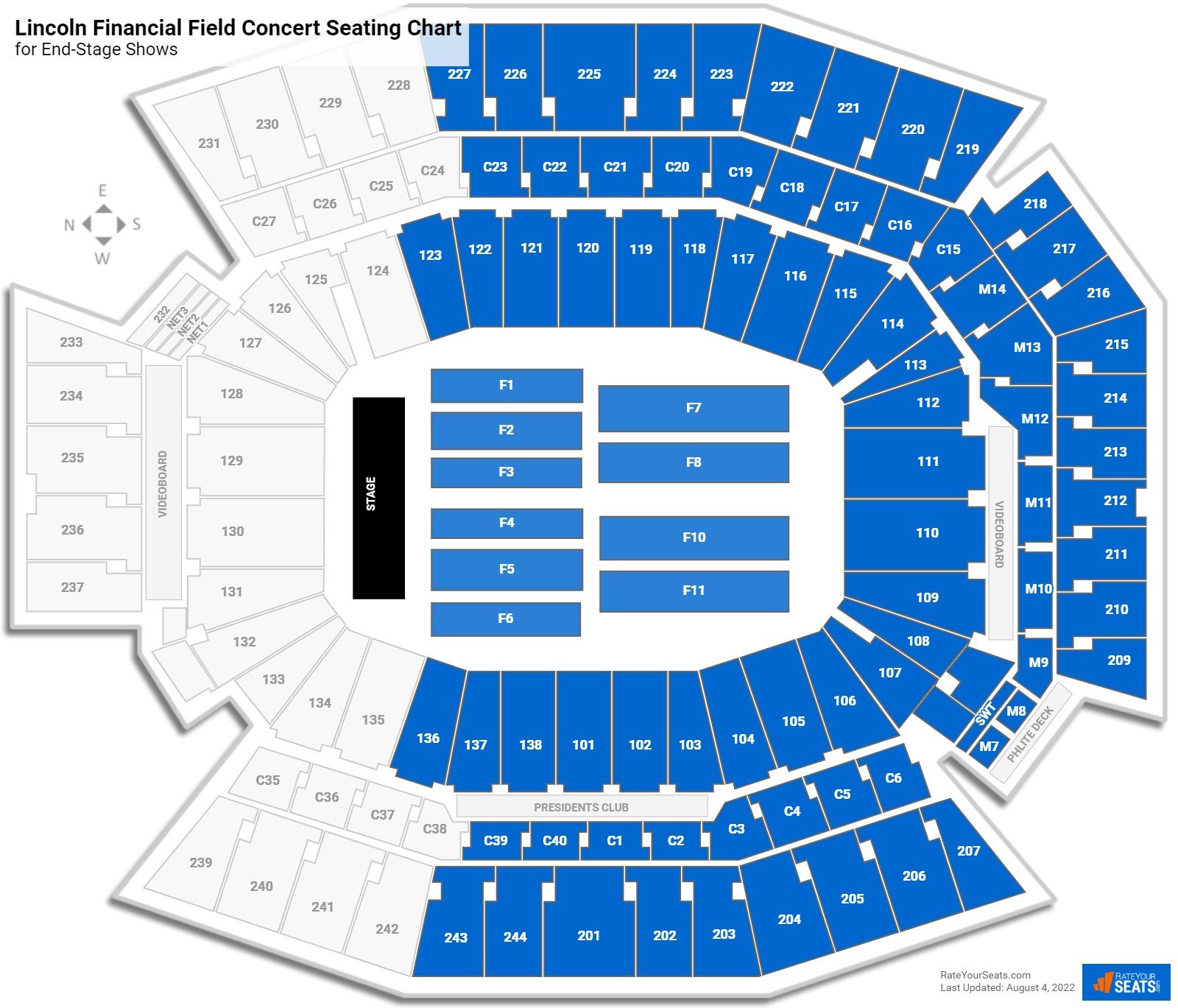 Eras Tour Seating Chart Lincoln Financial Field
