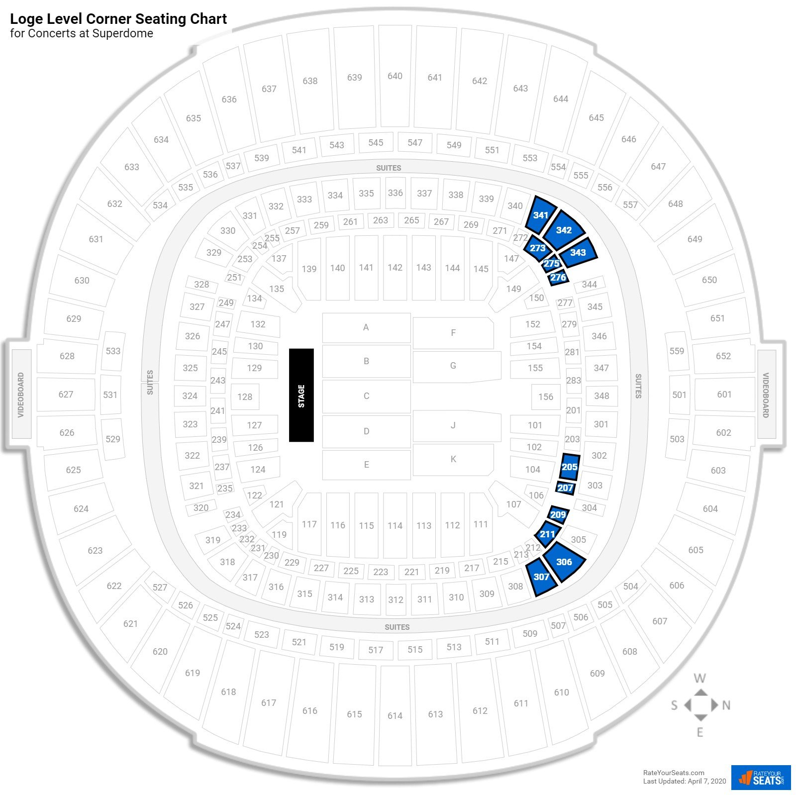 Superdome Seating for Concerts - RateYourSeats.com