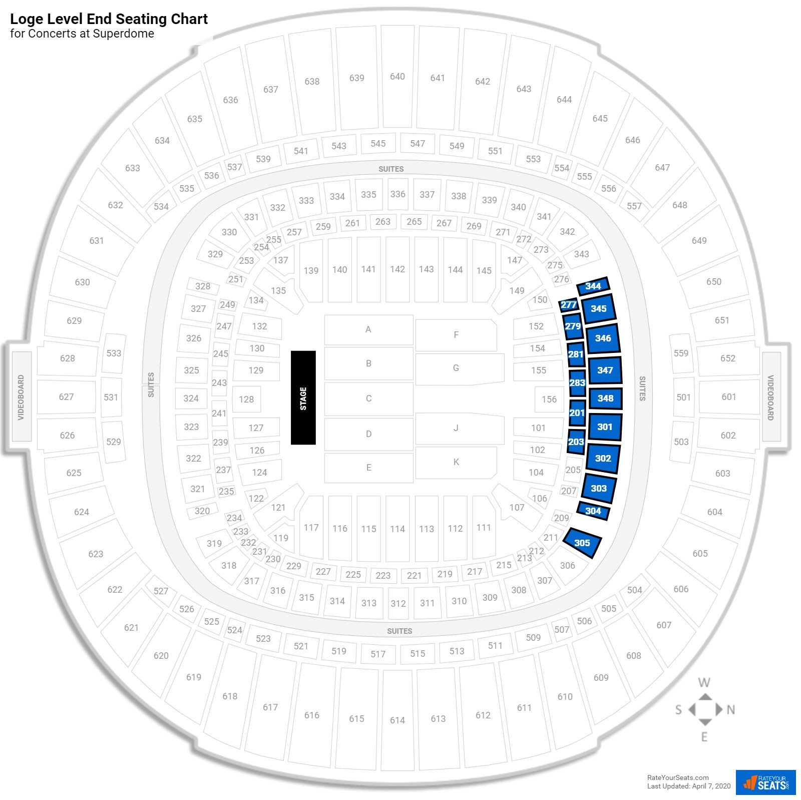 Superdome Seating for Concerts - RateYourSeats.com