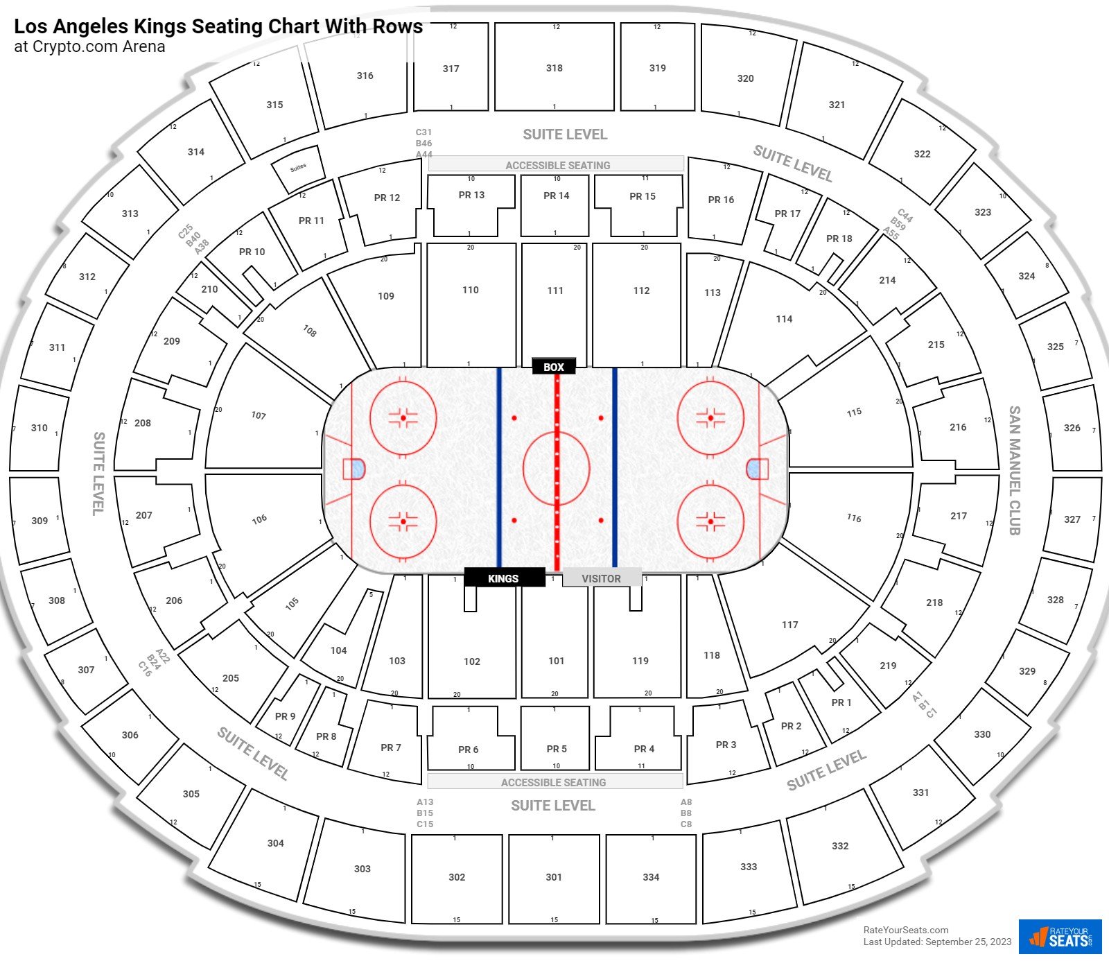 crypto.com arena seating chart with seat numbers
