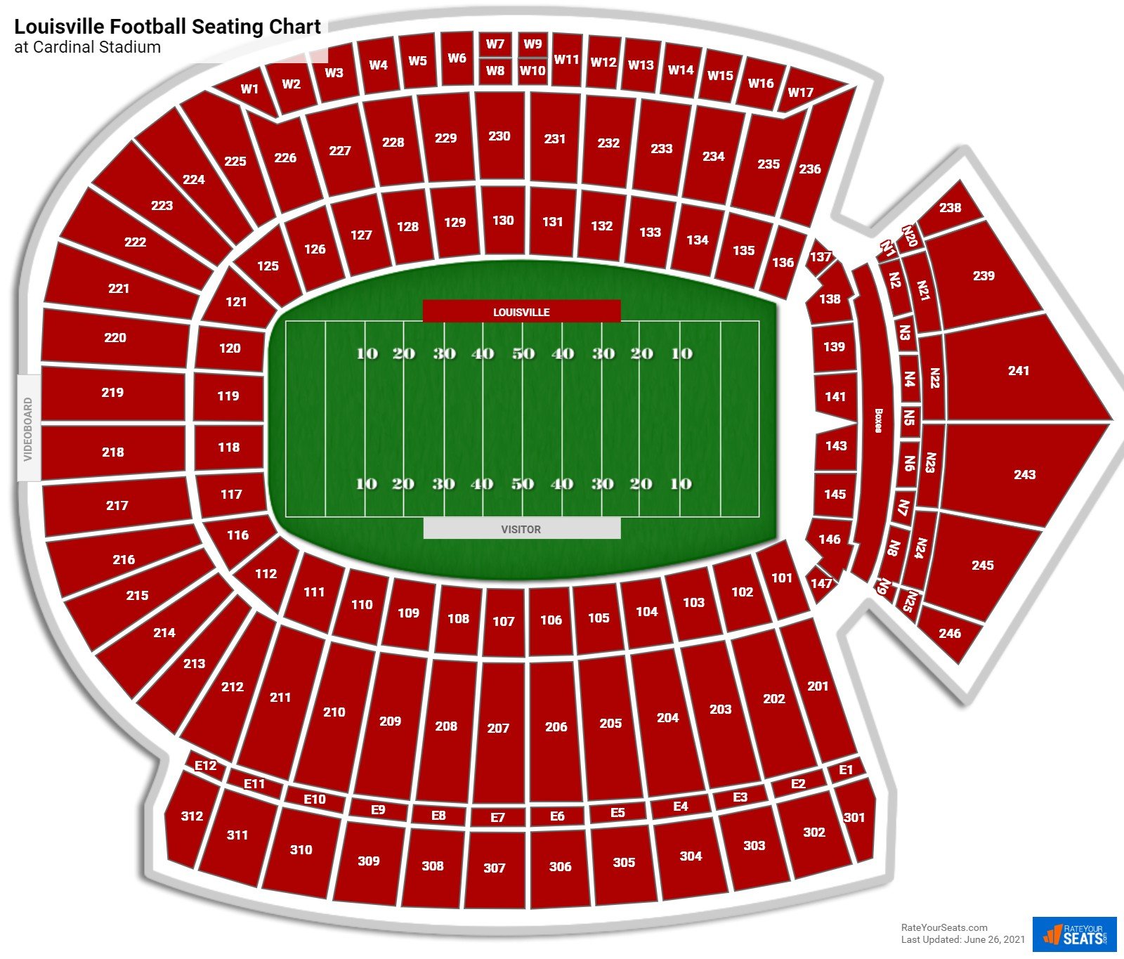 Stadium Map – Louisville Cardinal Stadium