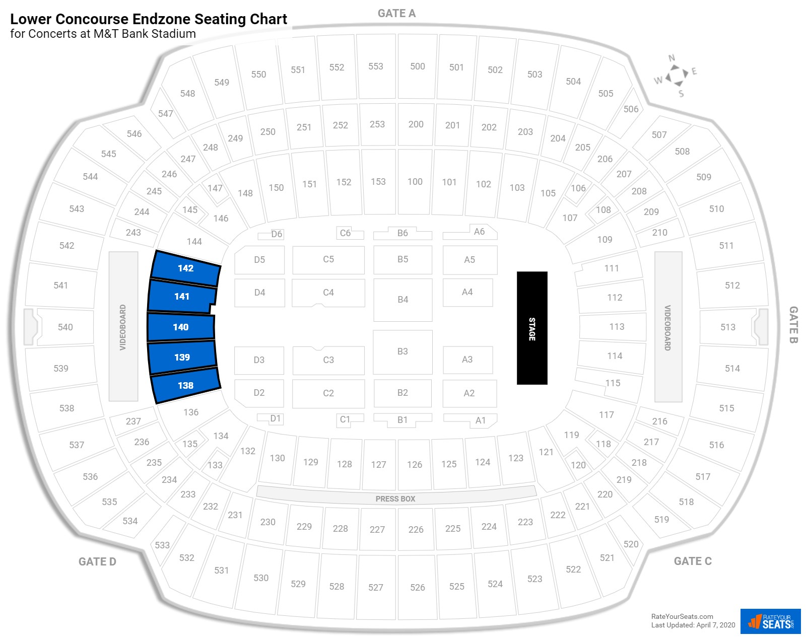 M&T Bank Stadium Seating for Concerts - RateYourSeats.com