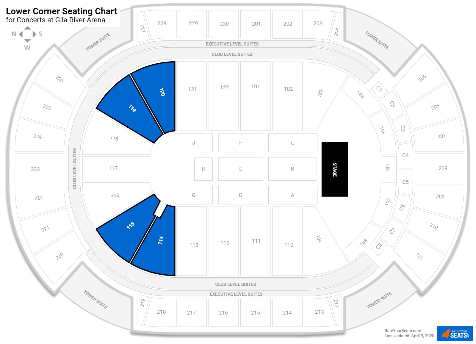 Gila River Arena Seating for Concerts - RateYourSeats.com