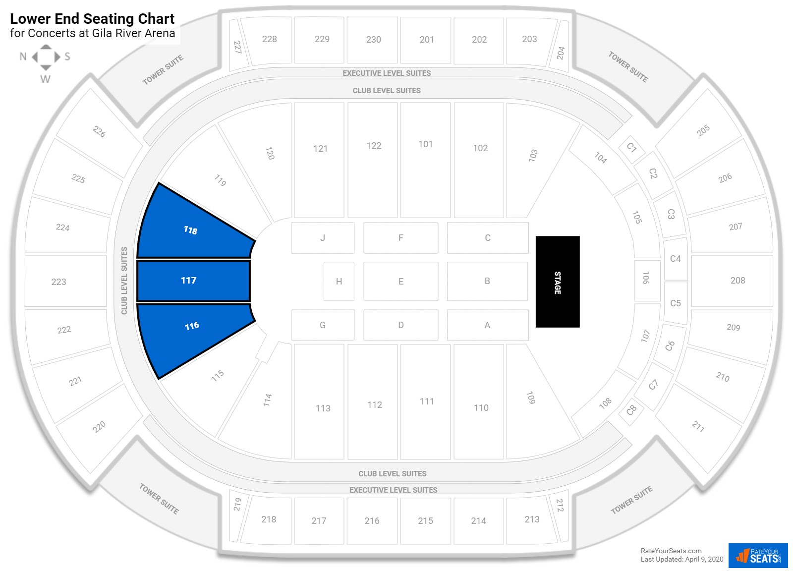 Gila River Arena Seating for Concerts - RateYourSeats.com