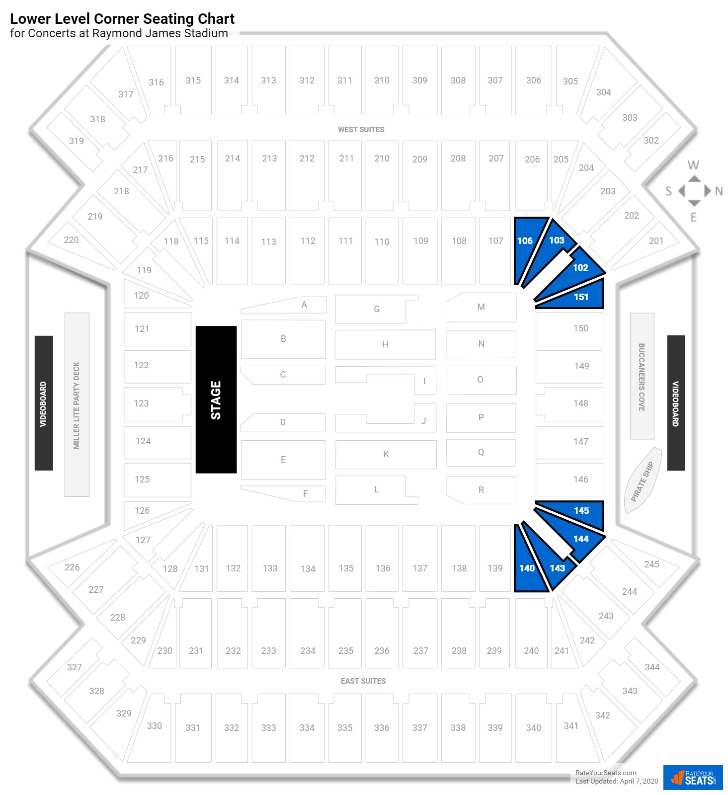 Raymond James Stadium Seating for Concerts - RateYourSeats.com