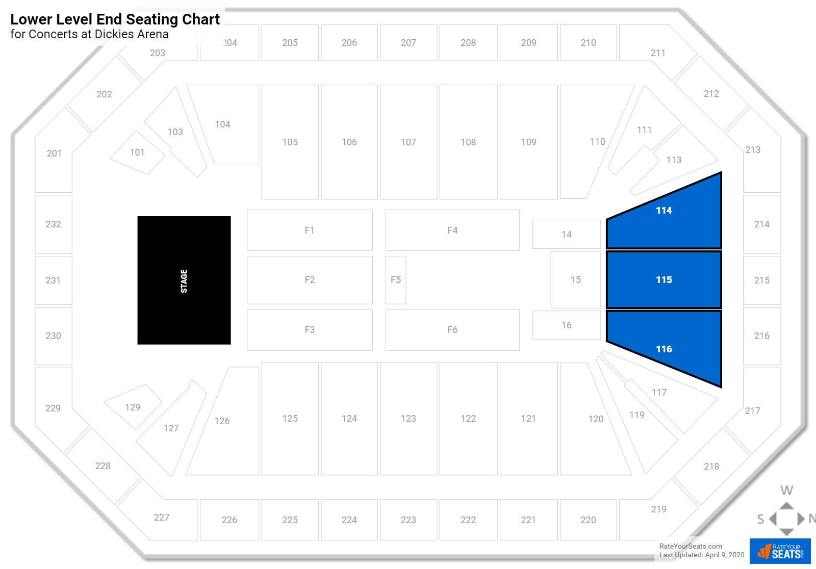 Dickies Arena Seating Chart With Seat Numbers