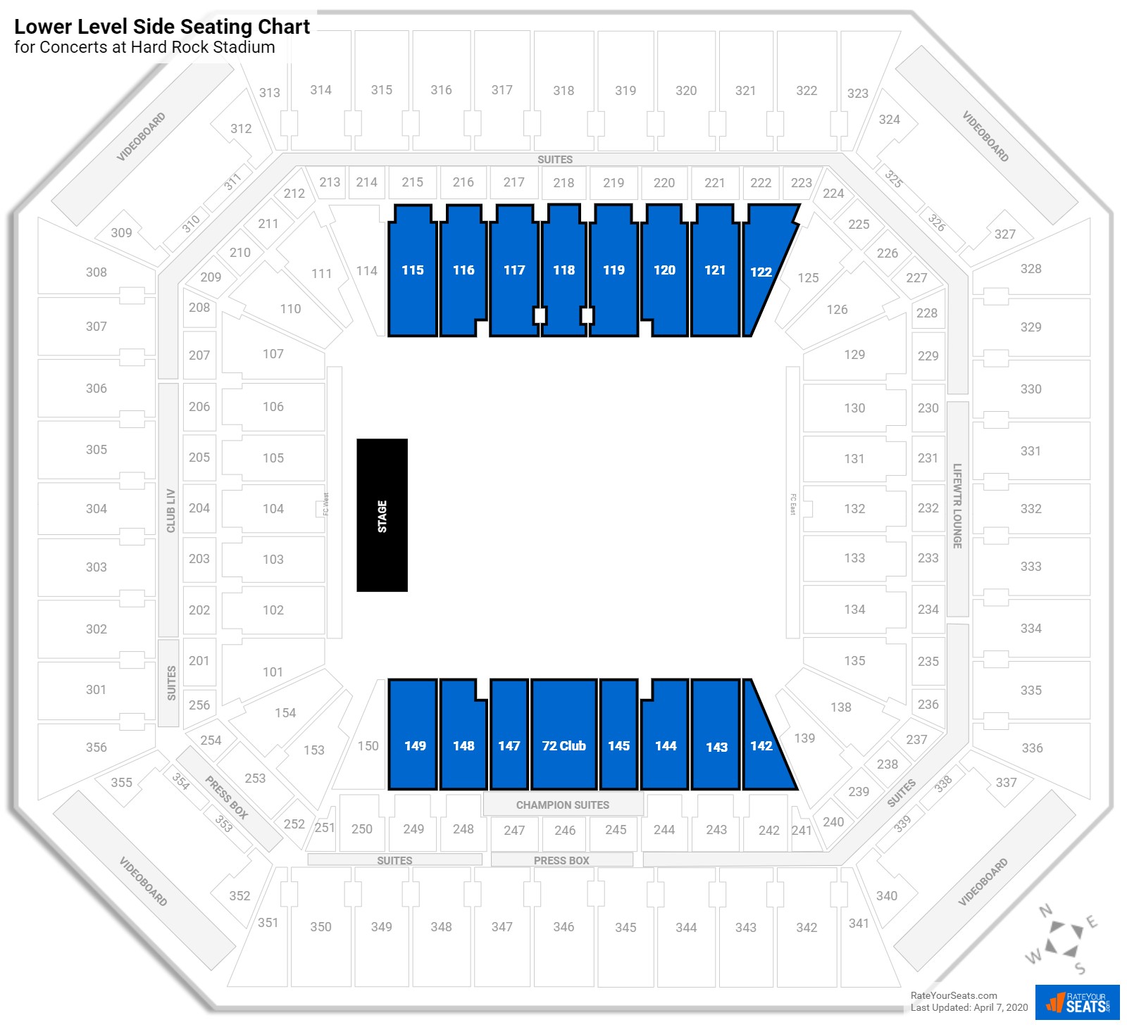 Hard Rock Stadium Seating Map