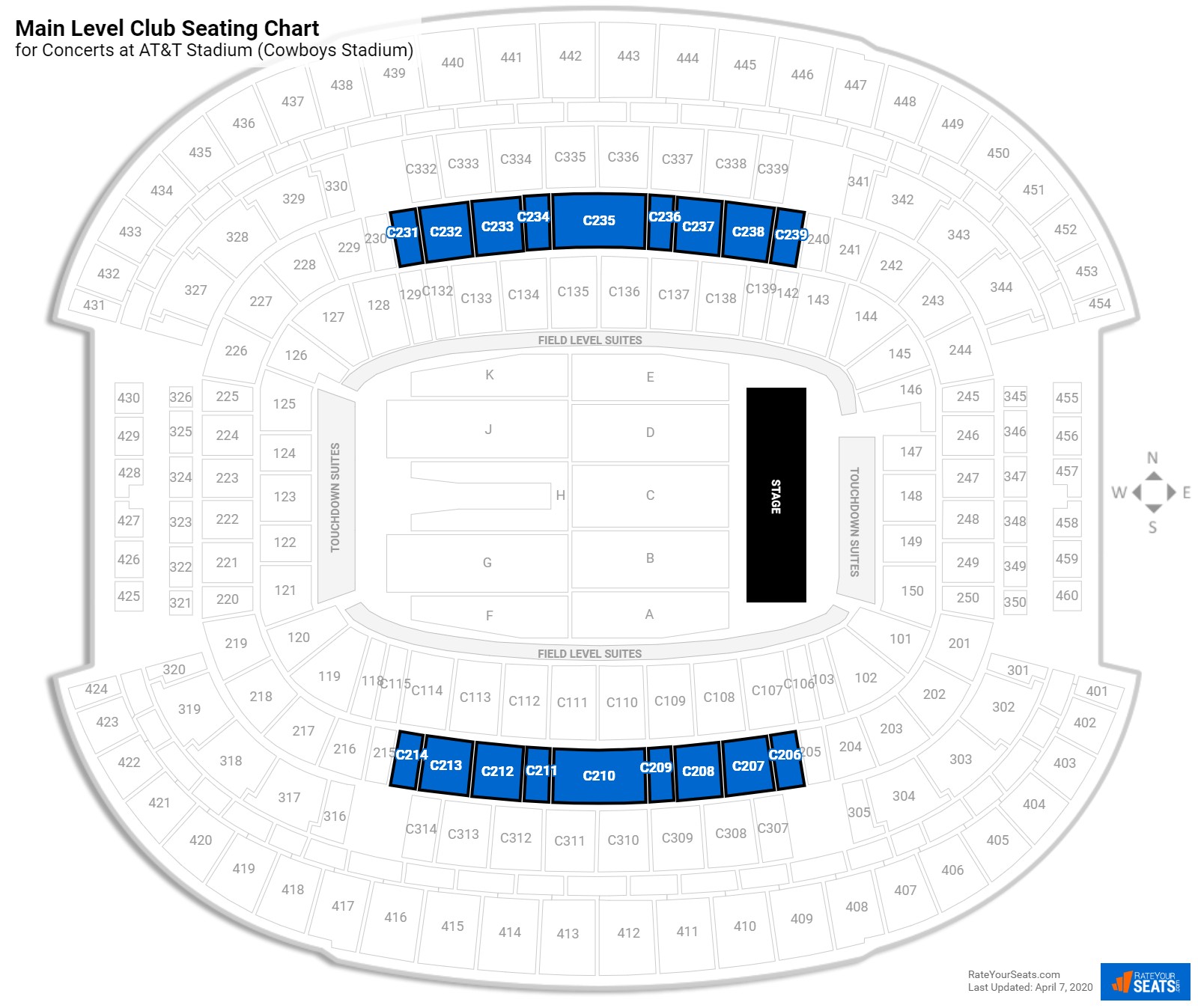 AT&T Stadium Seating for Concerts - RateYourSeats.com