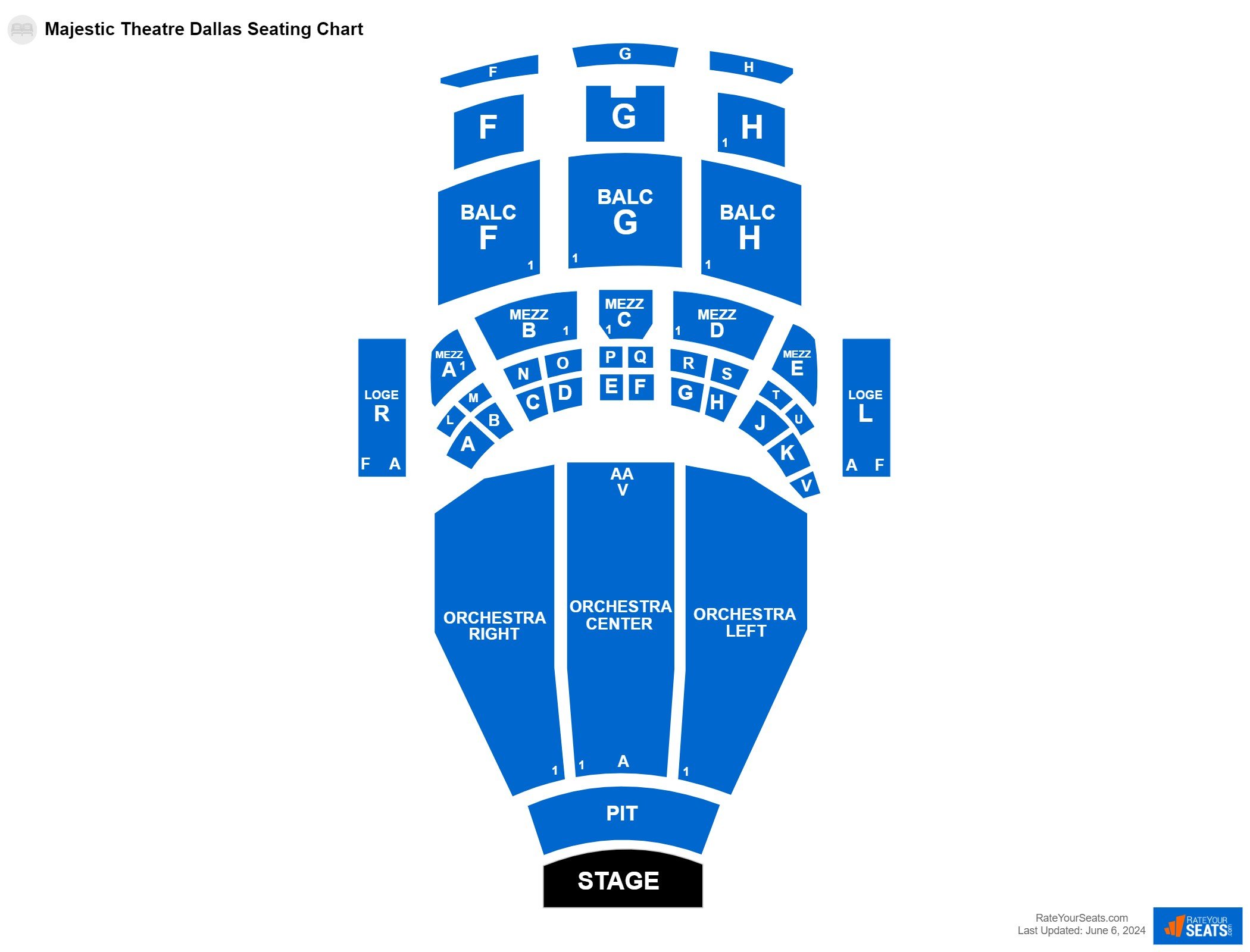 Comedy seating chart at Majestic Theatre Dallas