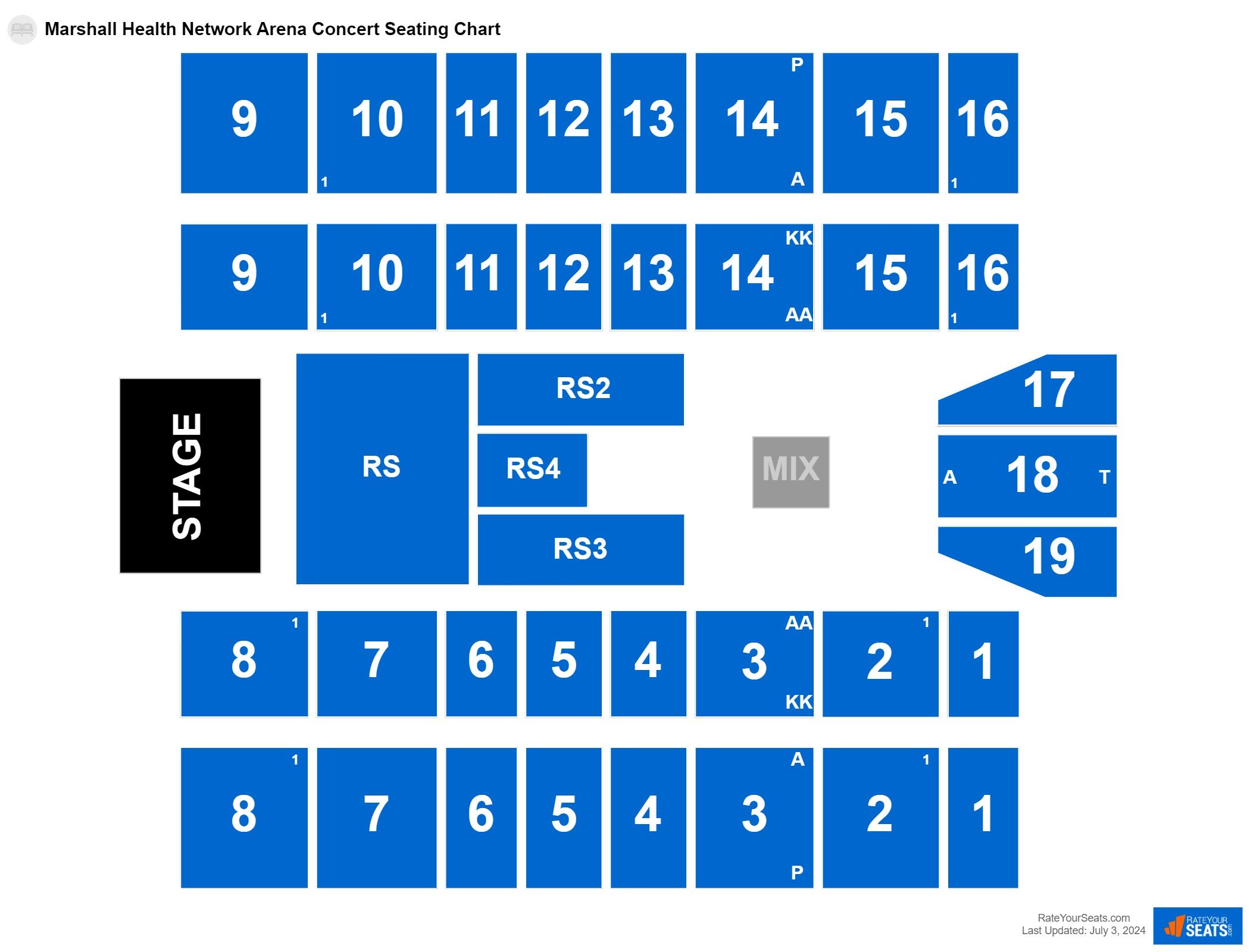 Concert seating chart at Marshall Health Network Arena