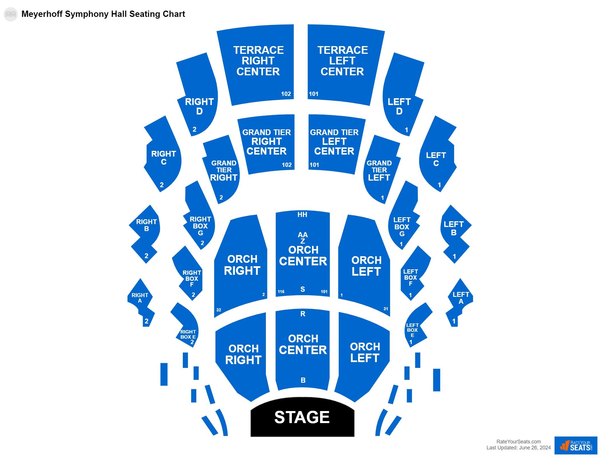 Concert seating chart at Meyerhoff Symphony Hall