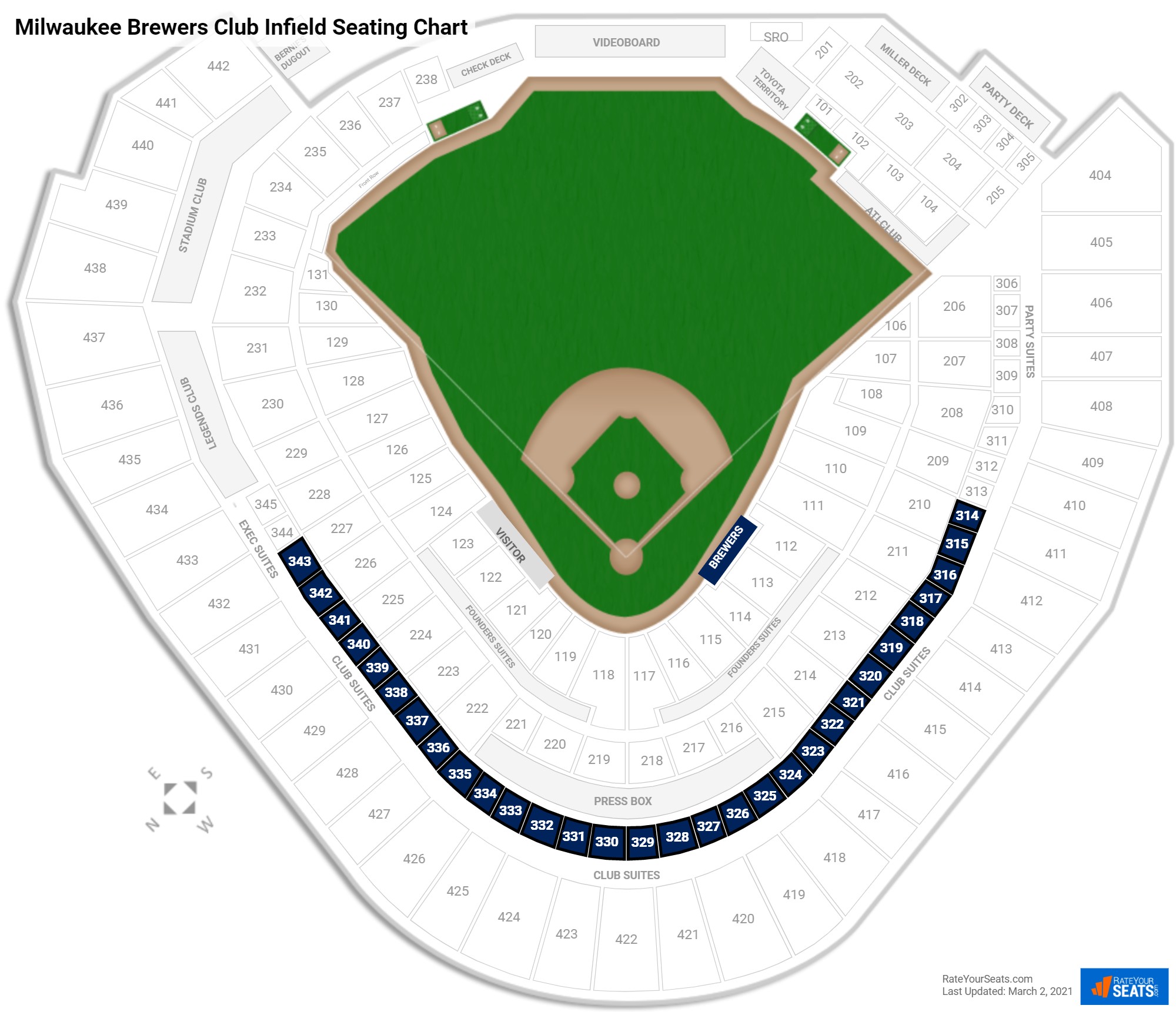 Miller Park Seating Chart With Rows And Seat Numbers