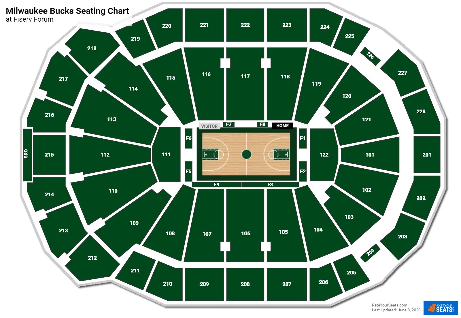 Bucks & Marquette Seating Charts at Fiserv Forum