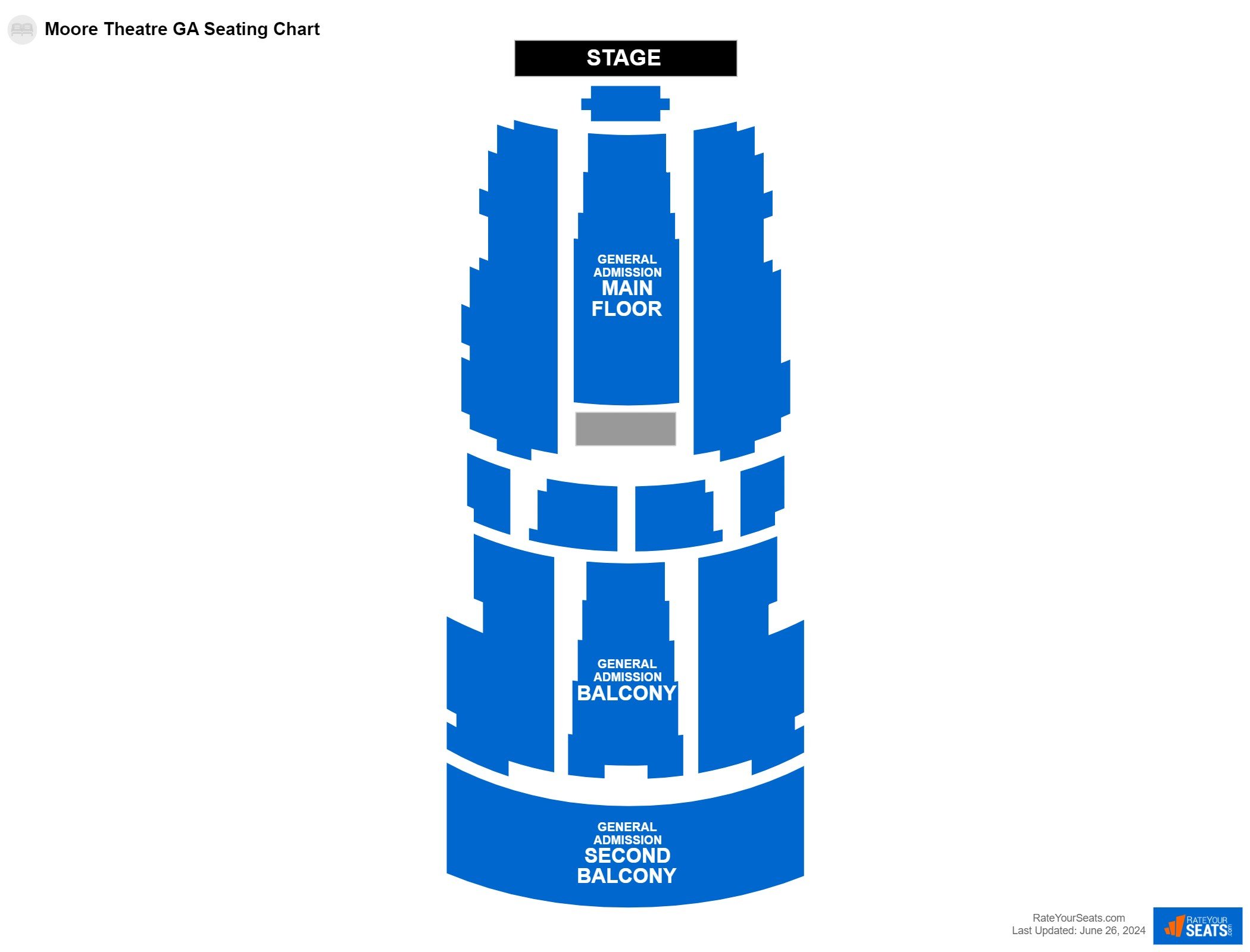 Theater seating chart at Moore Theatre