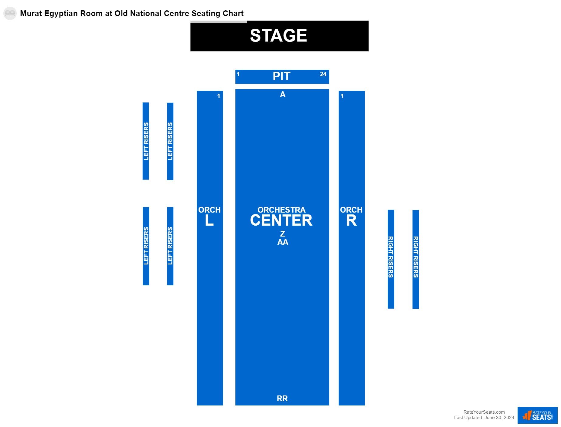 Comedy seating chart at Murat Egyptian Room at Old National Centre