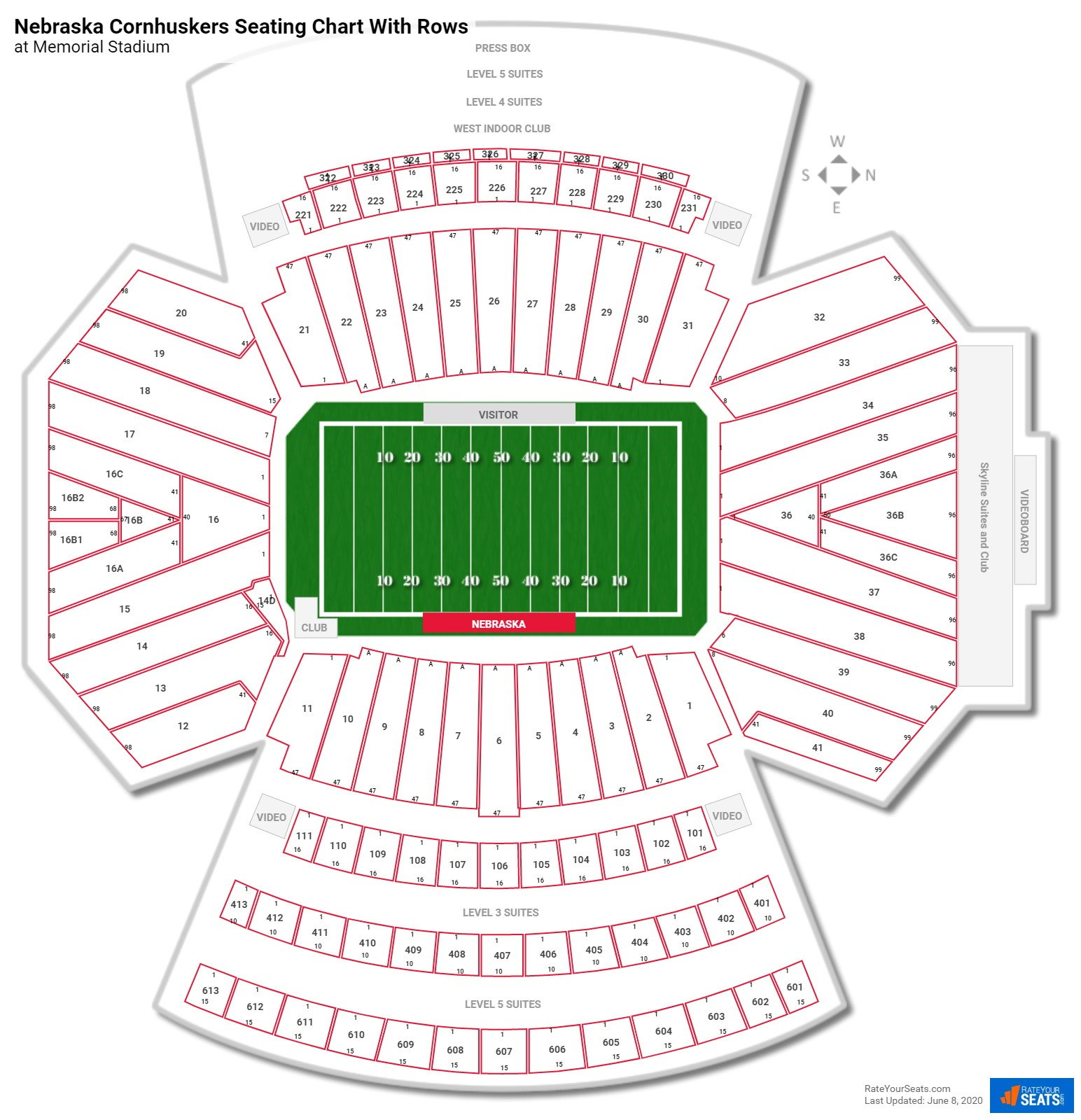 Memorial Stadium (Nebraska) Seating Charts - RateYourSeats.com