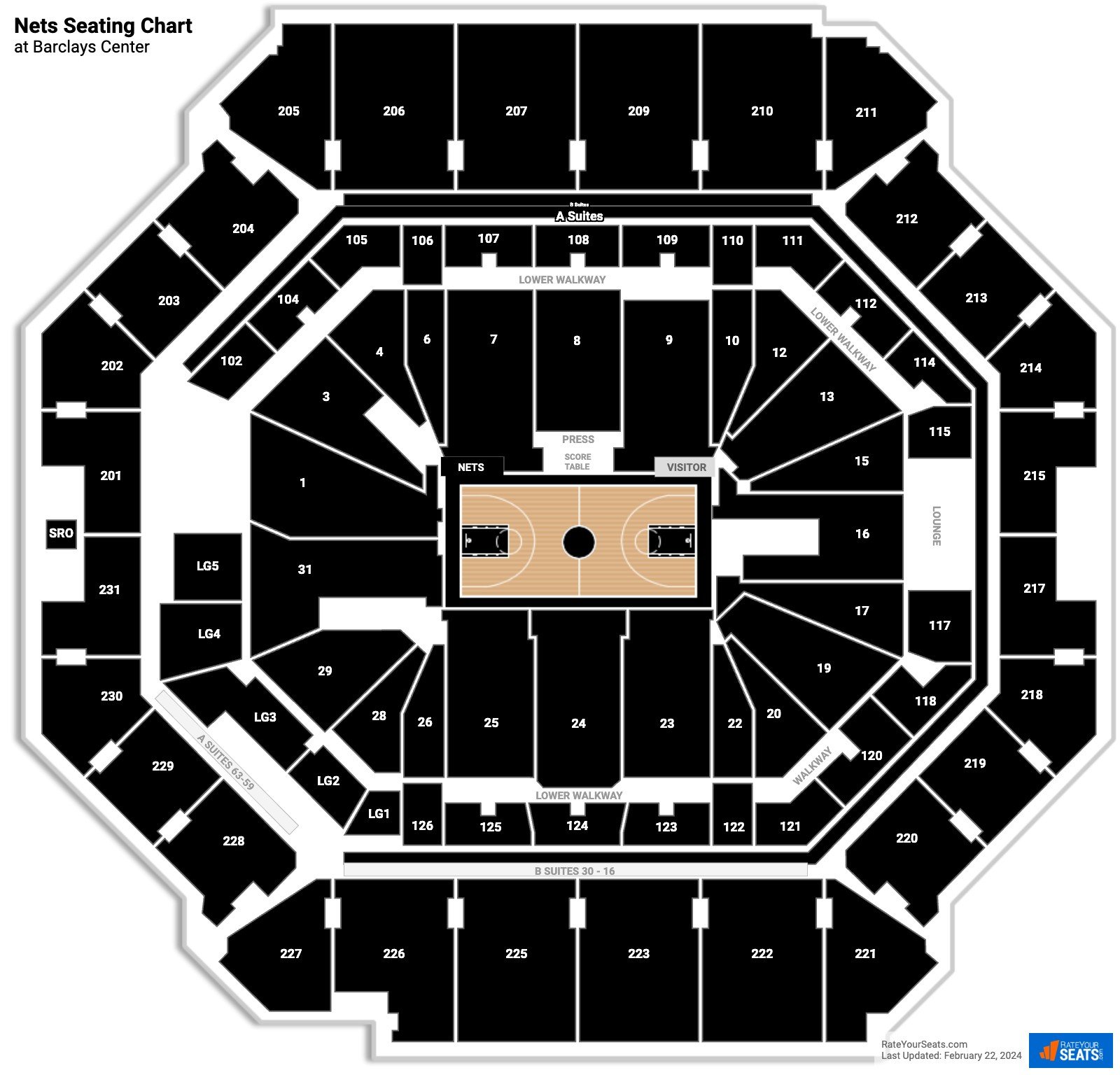Barclays Center Concert Seating Chart With Seat Numbers Two Birds Home