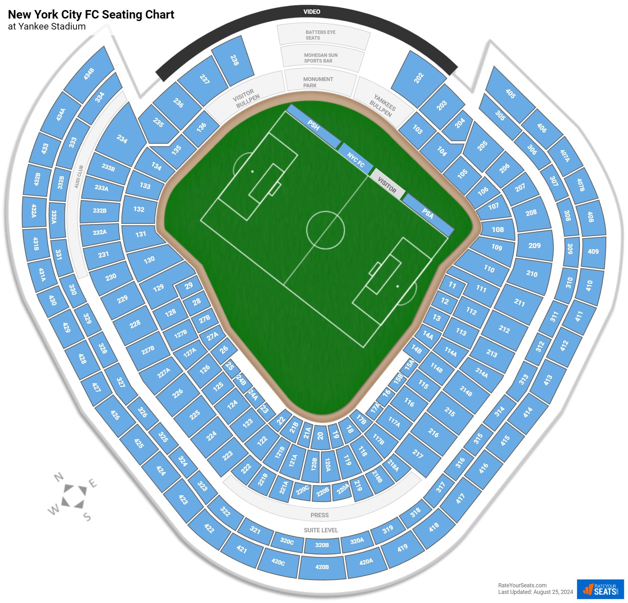 NYCFC releases Yankee Stadium seating chart 