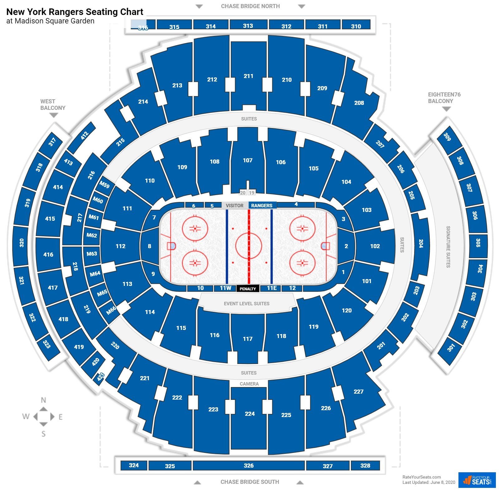 New York Rangers Seating Charts at Madison Square Garden
