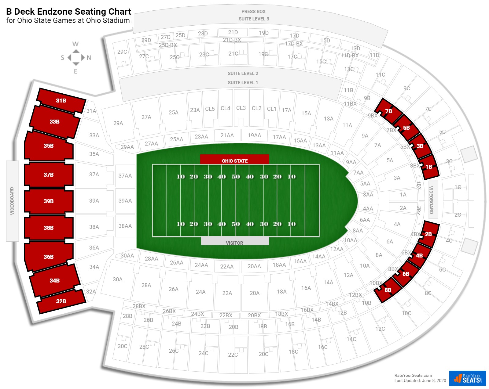 B Deck Endzone - Ohio Stadium Football Seating - RateYourSeats.com