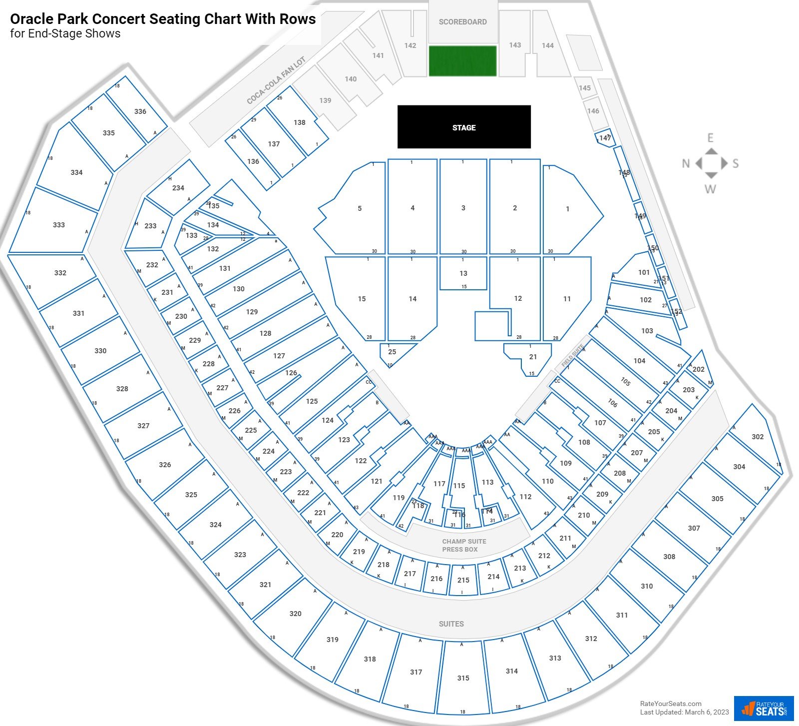 Oracle Park Seating Charts for Concerts
